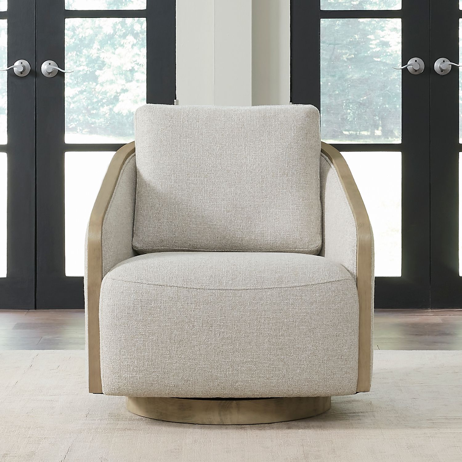Uph Swivel Accent Chair - Light Brown