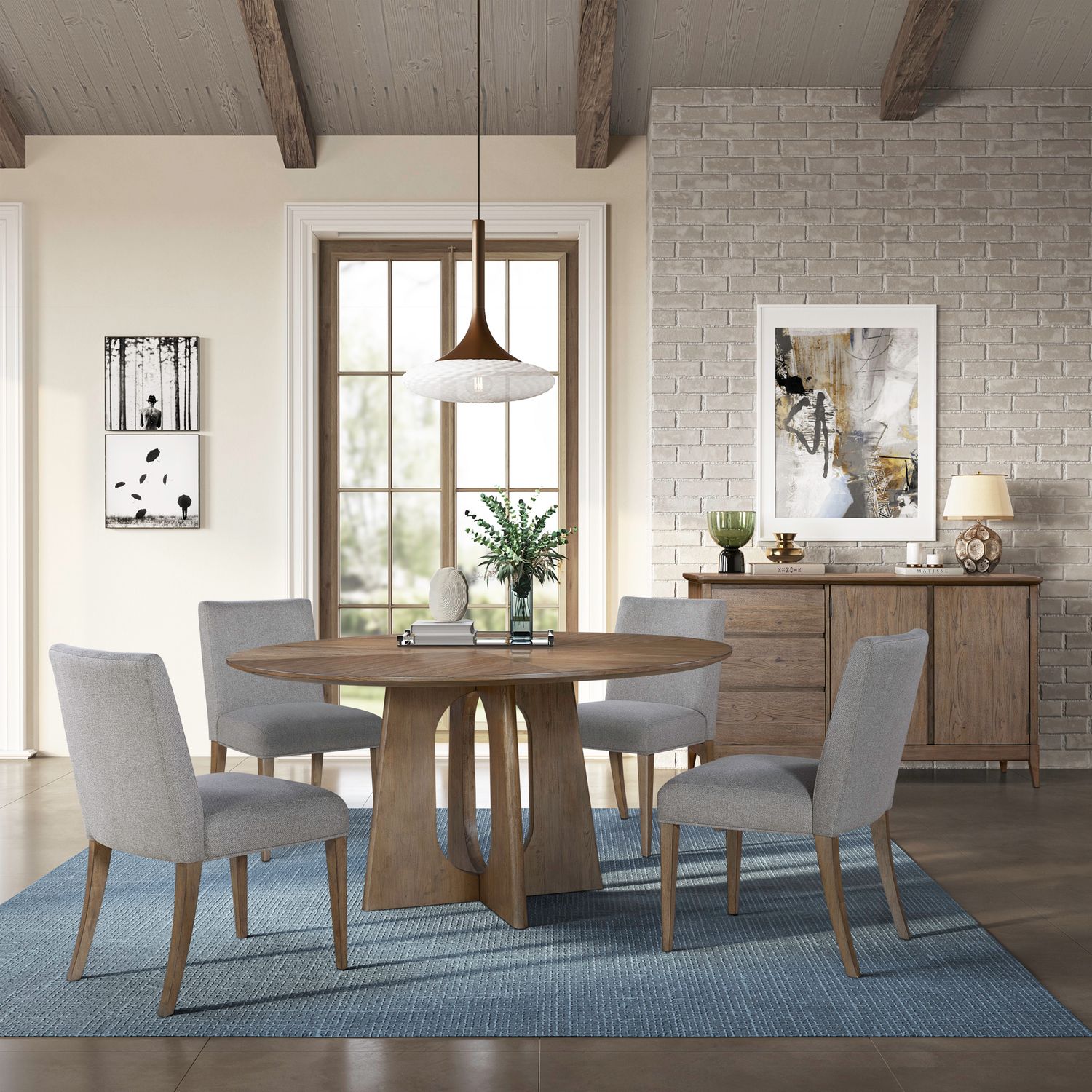 Opt 5 Piece Round Ped Table Set