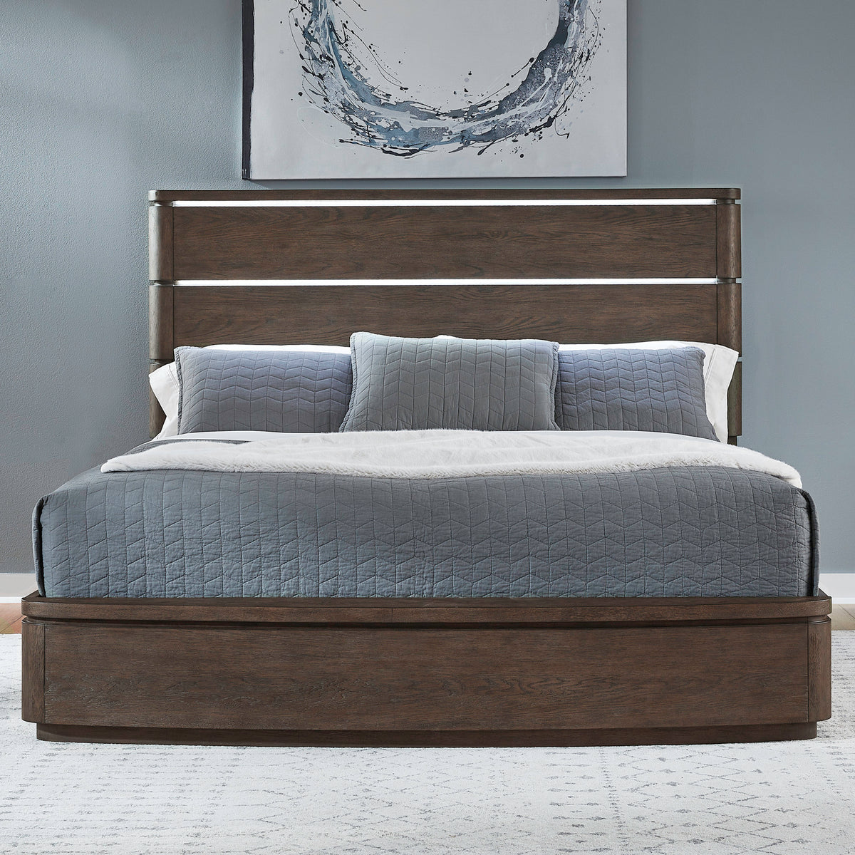 Cascade Falls Panel Bed with LED Lighting