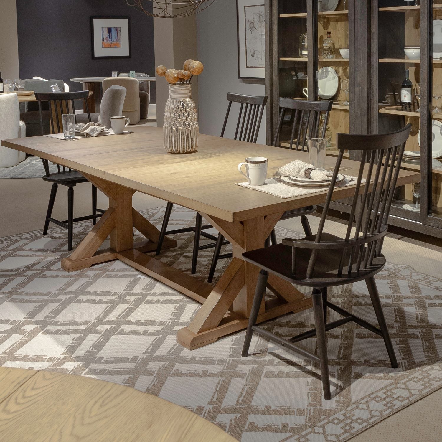 5 Piece Trestle Table Set