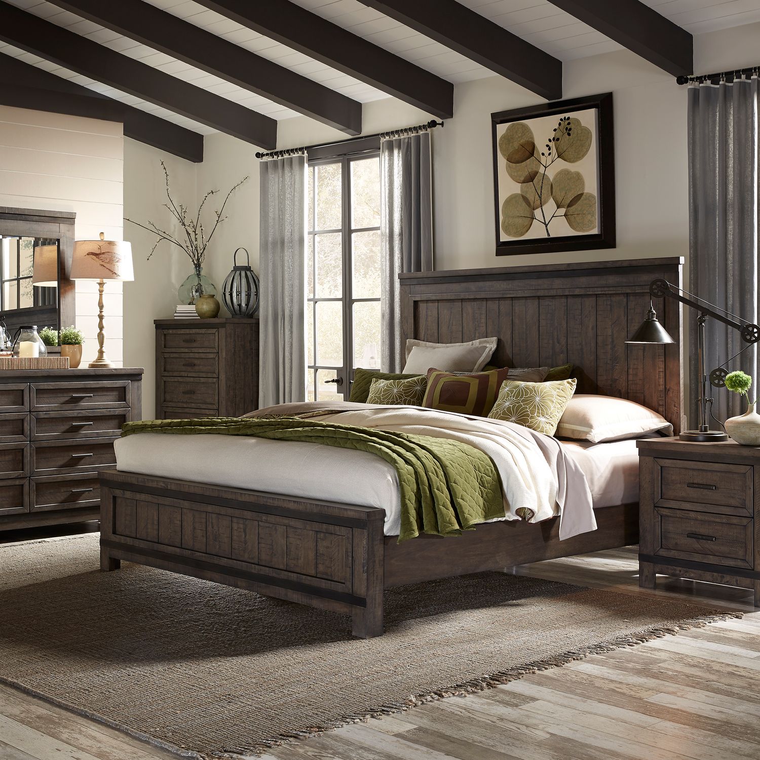King California Panel Bed, Dresser & Mirror, Chest, Night Stand