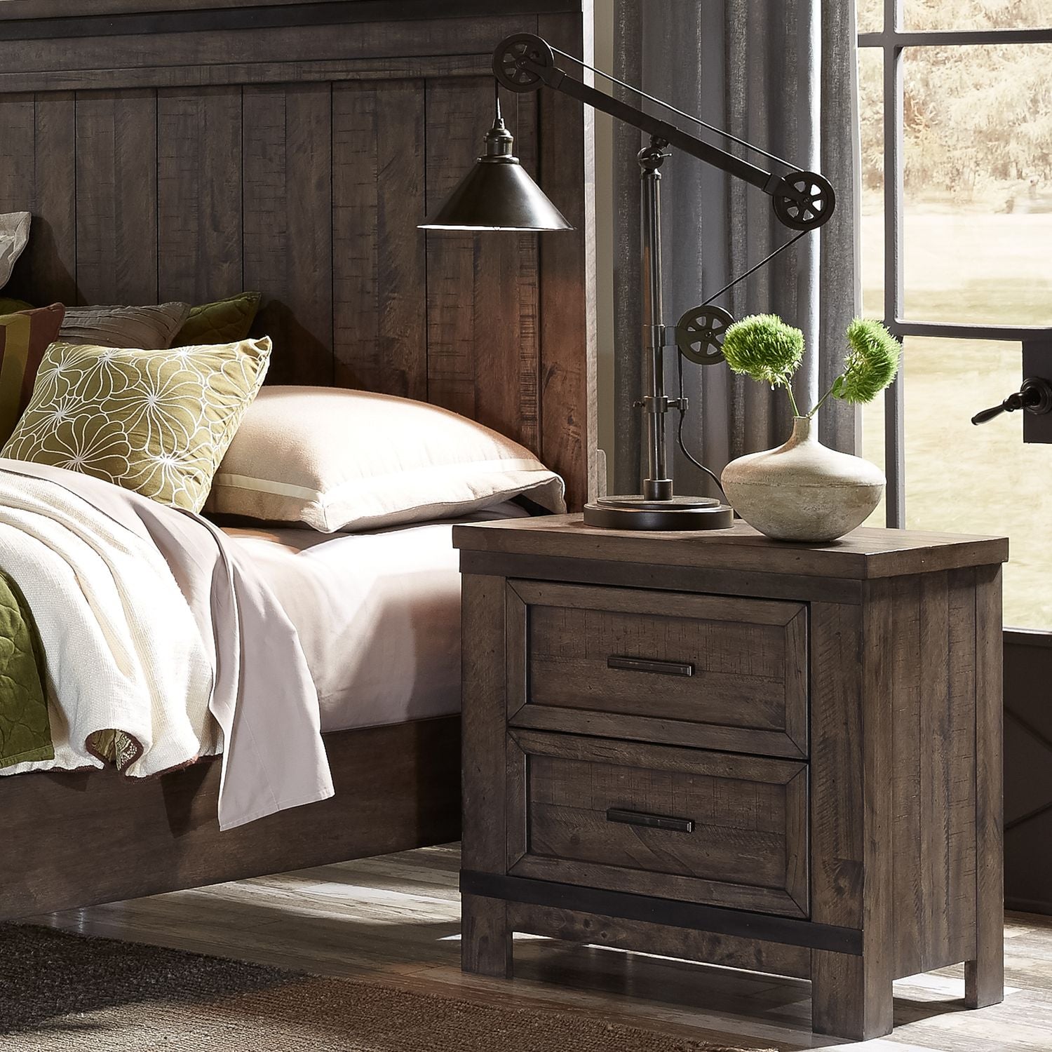 Queen Bookcase Bed, Dresser & Mirror, Night Stand