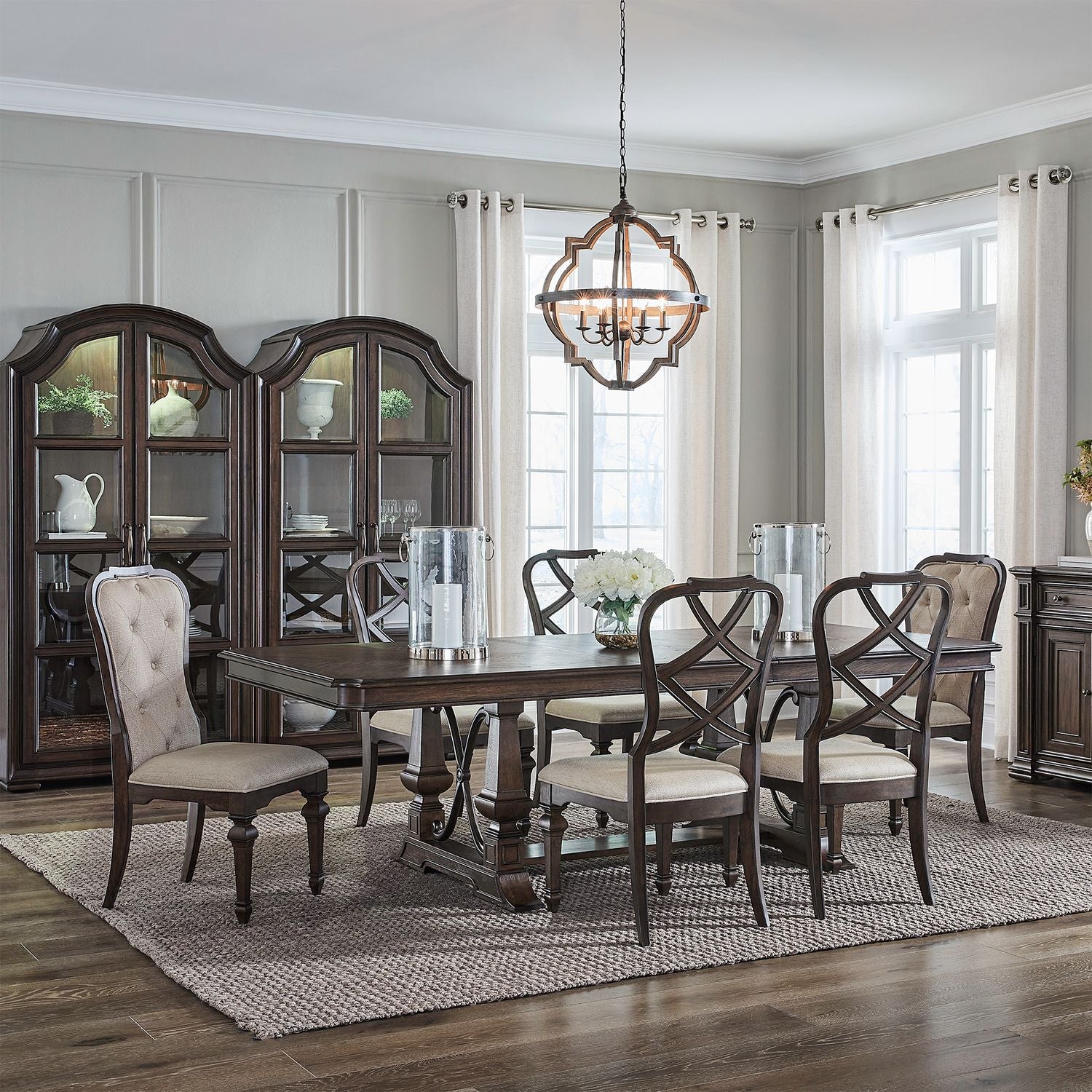 Alt 7 Piece Trestle Table Set