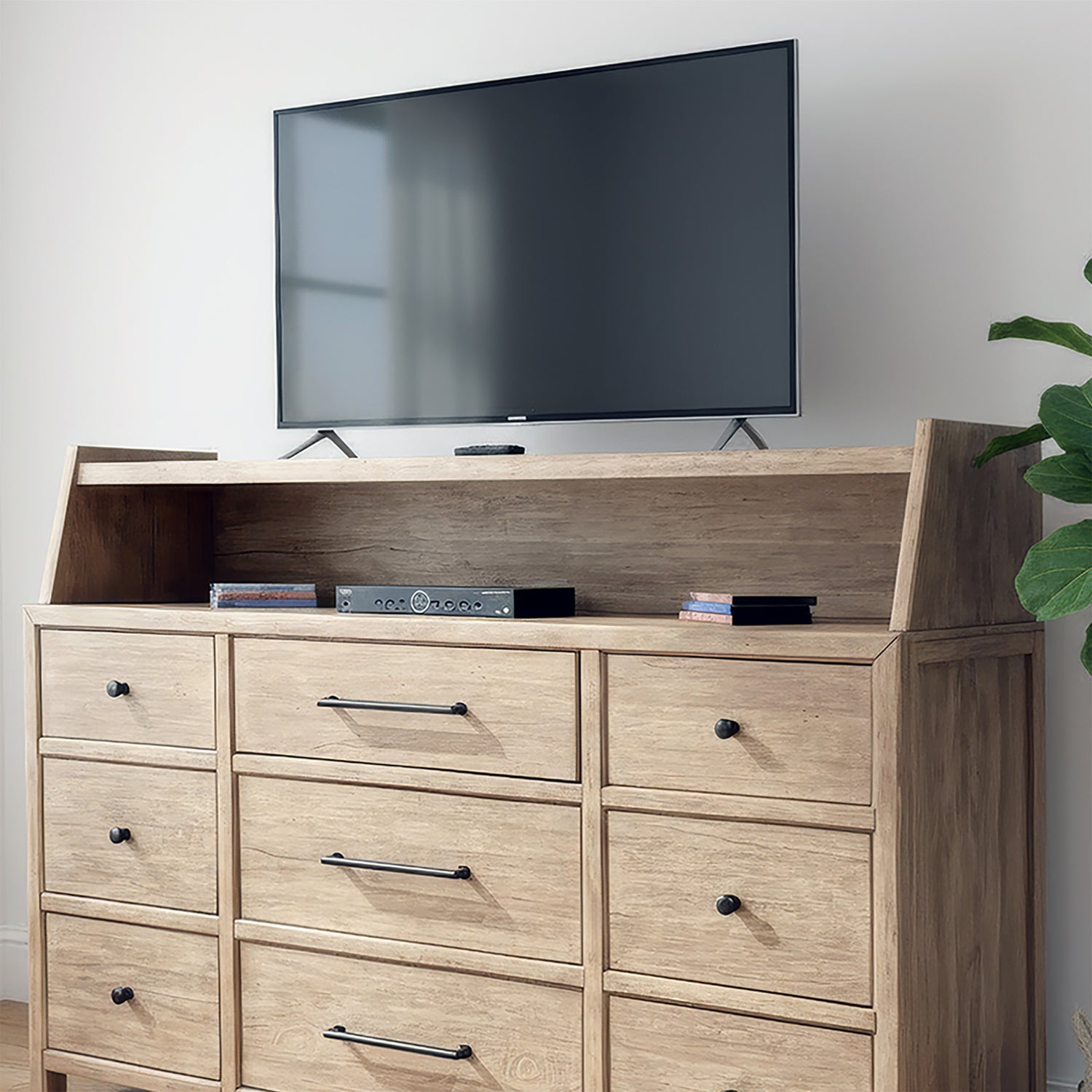 Proximity Place Dresser Hutch with LED Lighting
