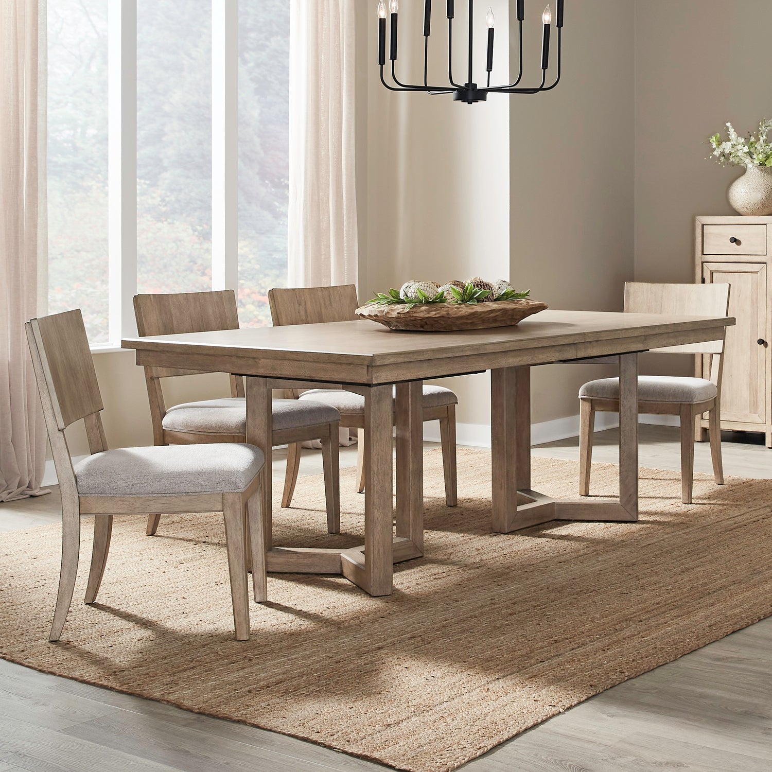 Proximity Place 5-Piece Double Pedestal Dining Table Set