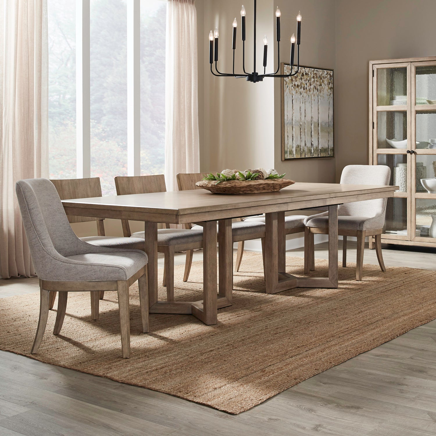 Proximity Place Alternate 7-Piece Double Pedestal Dining Table Set