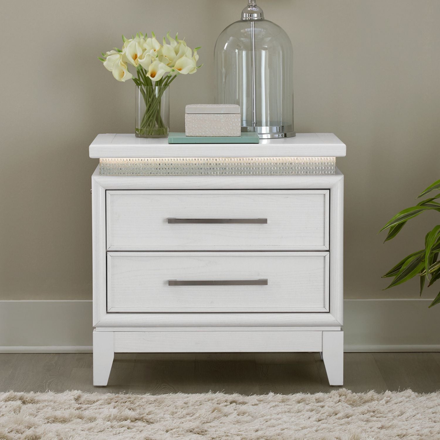 Nightstand w/ Lights and Charging Station