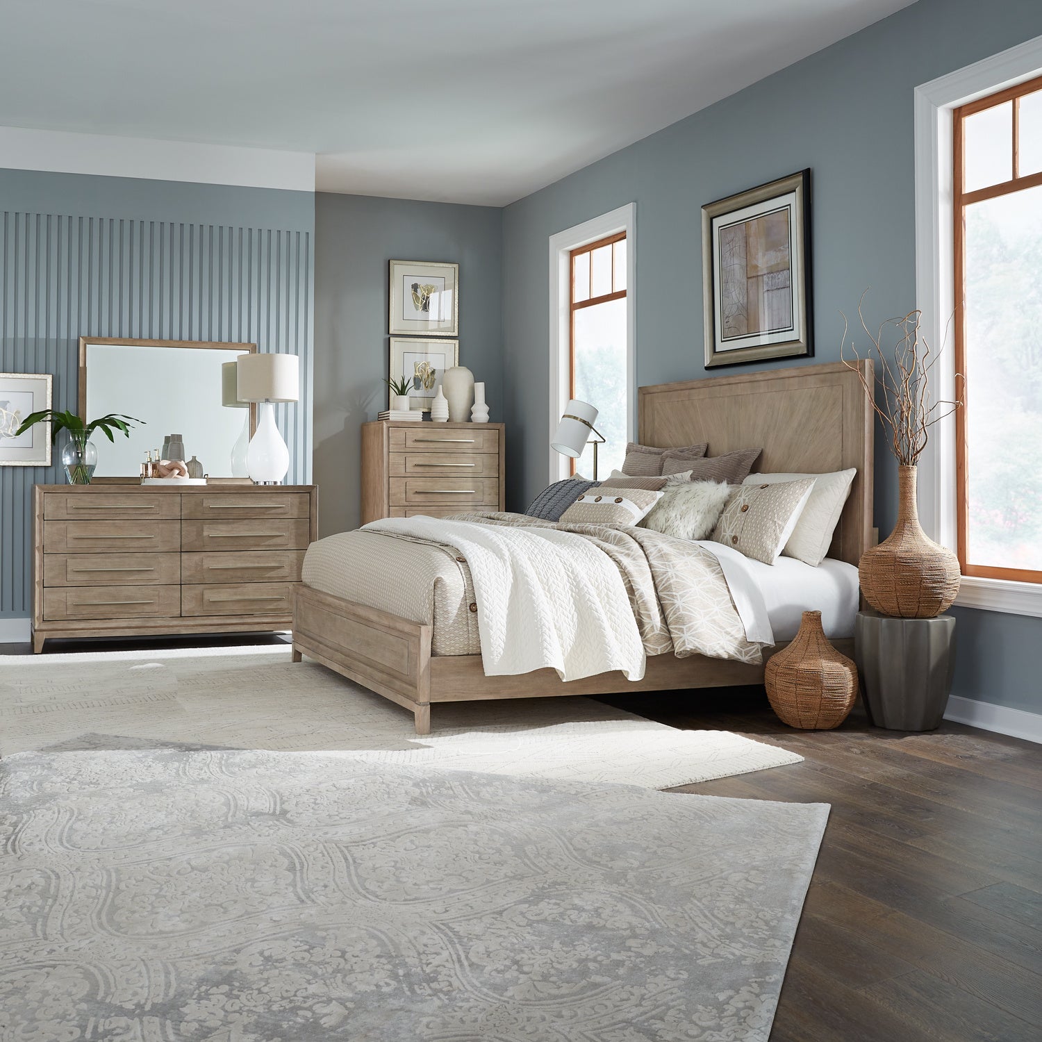 Brentwood 4-Piece Panel Bed, Dresser, Mirror & Chest Set