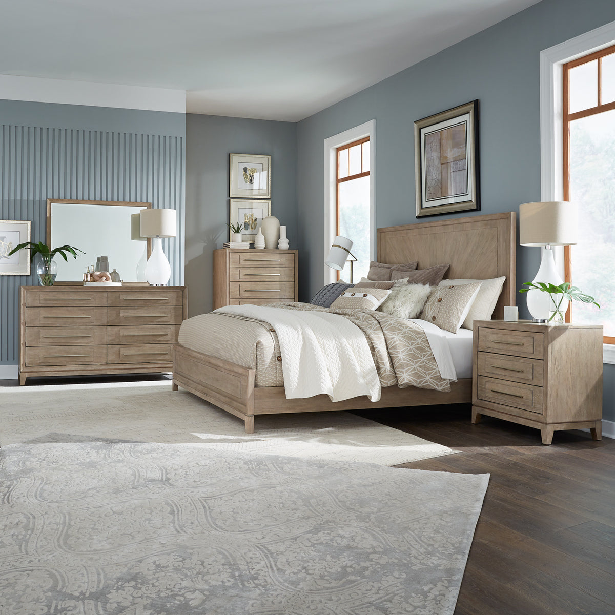 Brentwood 5-Piece Panel Bed, Dresser, Mirror, Chest & Nightstand Set