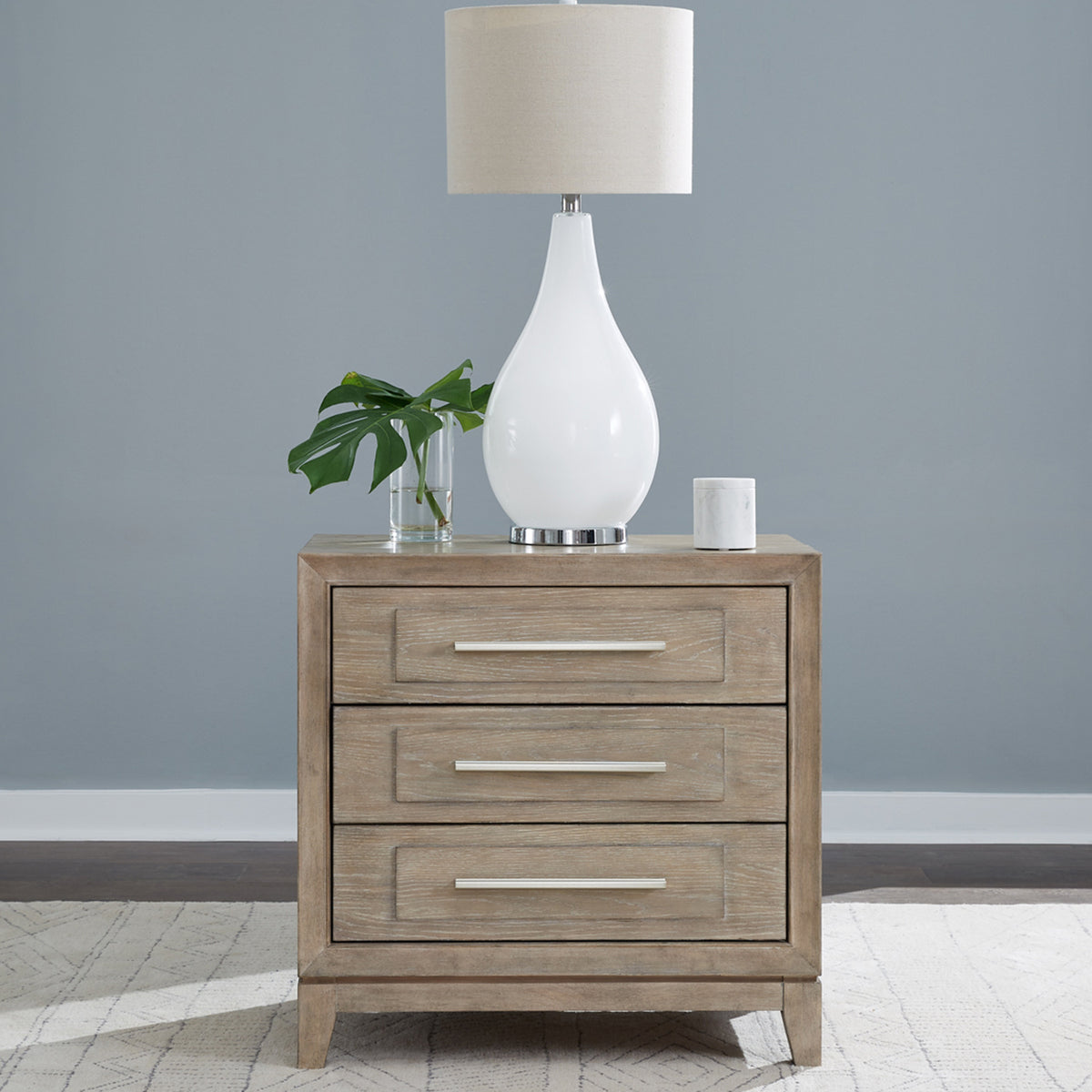 Brentwood 3 Drawer Nightstand with Charging Station