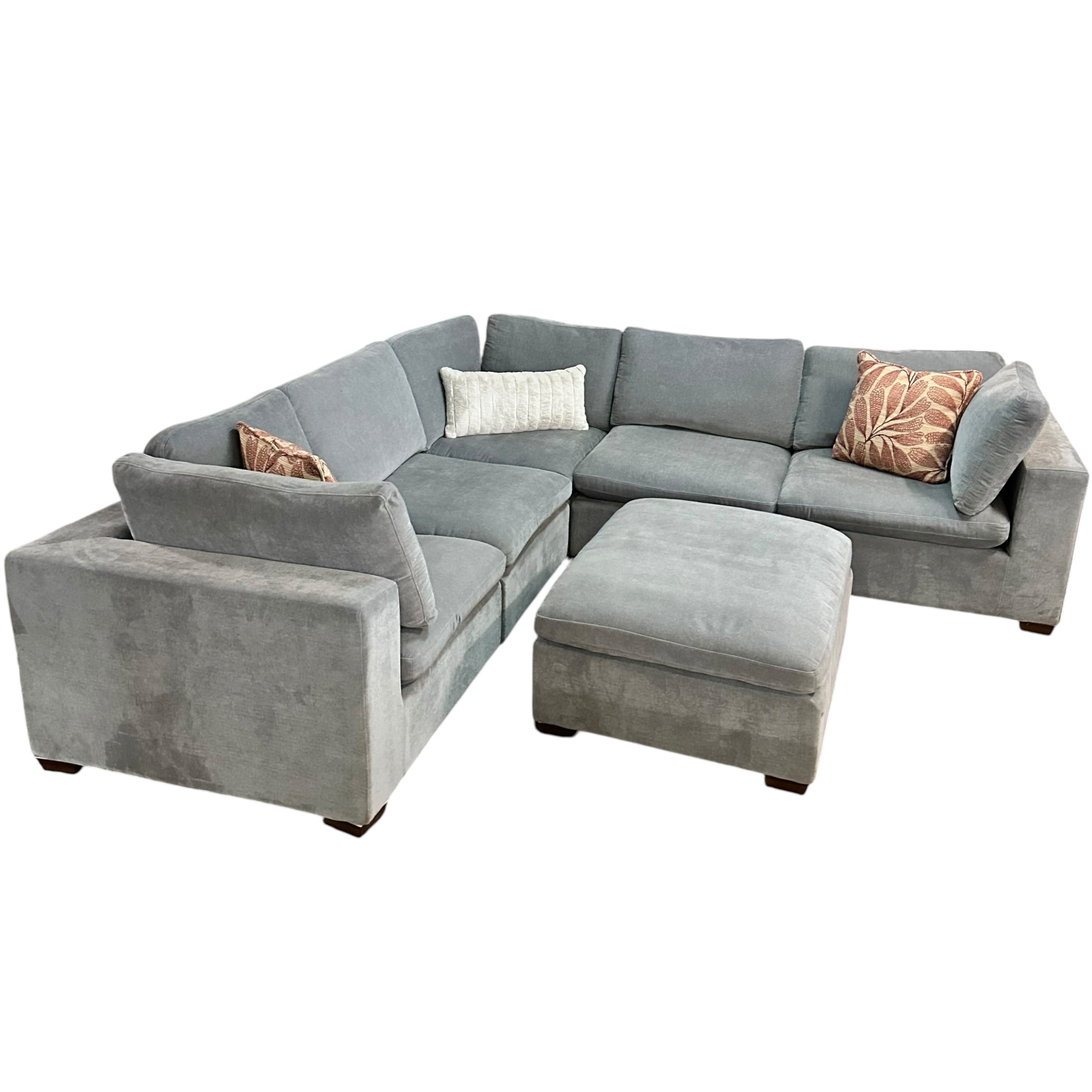 Modular 6 Pc Sectional with Matching Ottoman