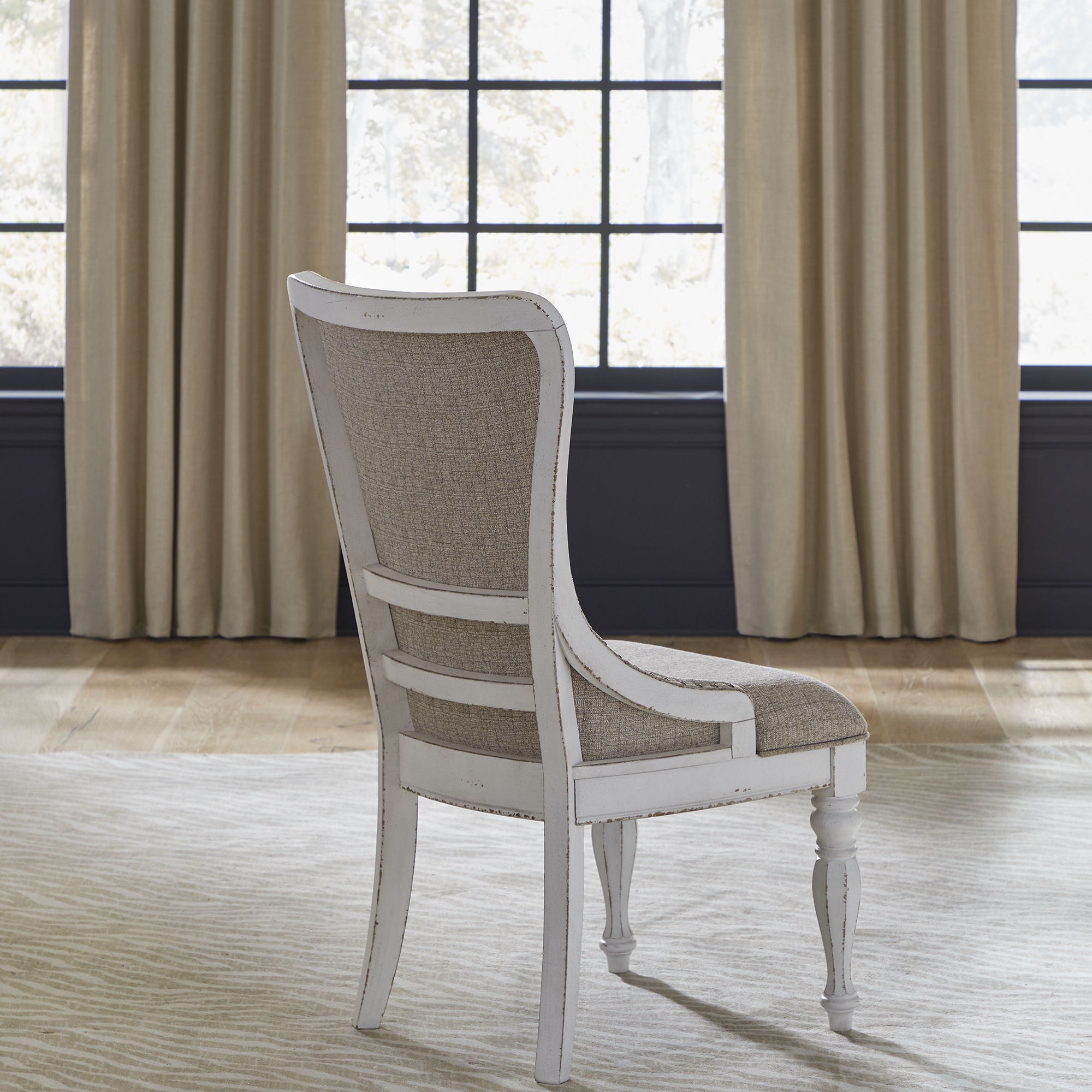 Magnolia Manor - Upholstered Wing Back Side Chair - Antique White