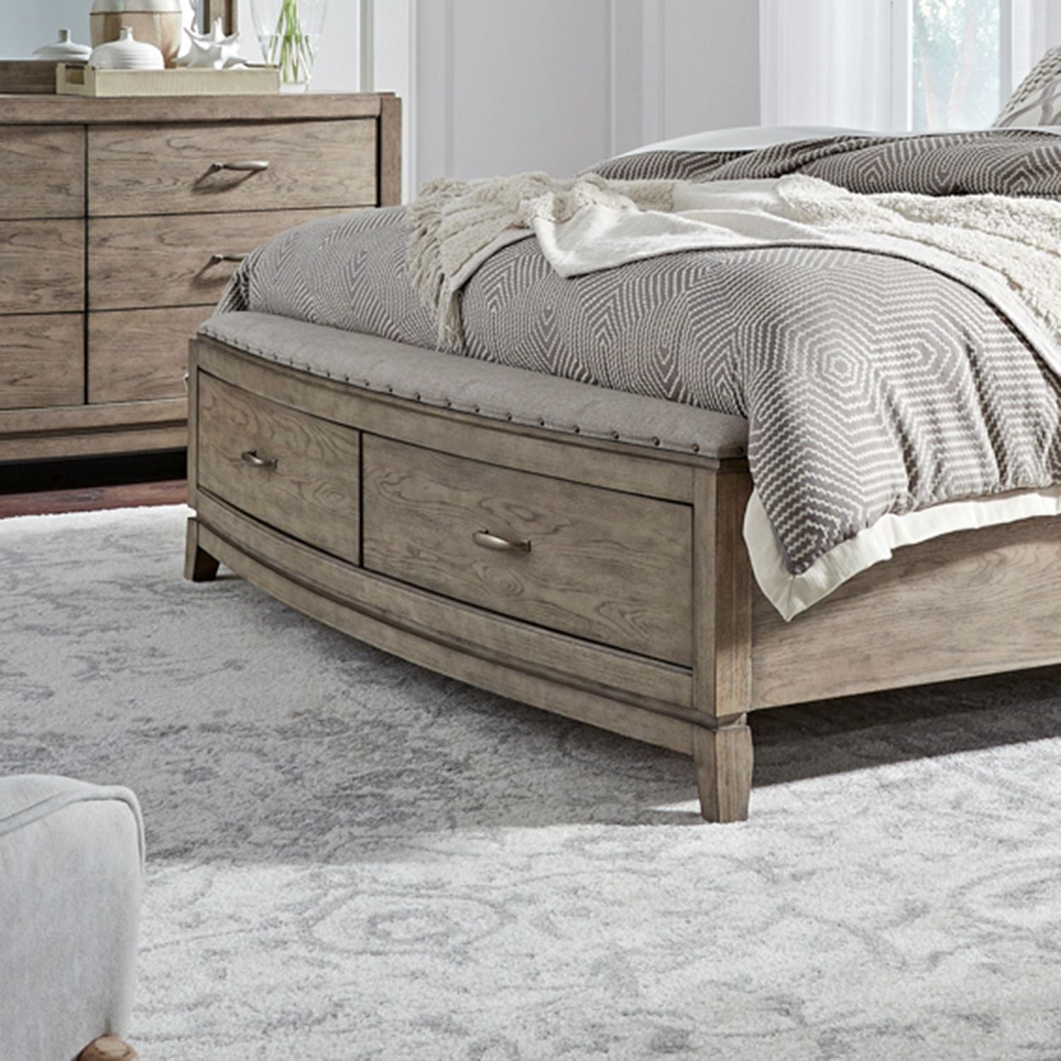 Queen Storage Footboard w/ Slatroll