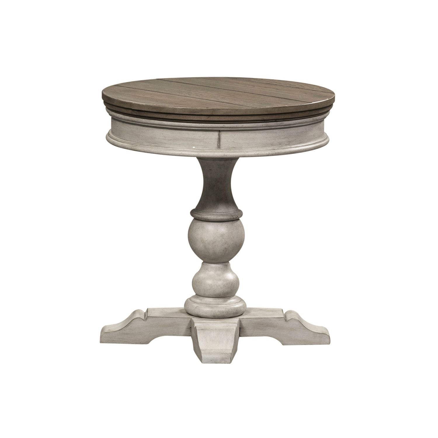 Round Pedestal Chair Side Table