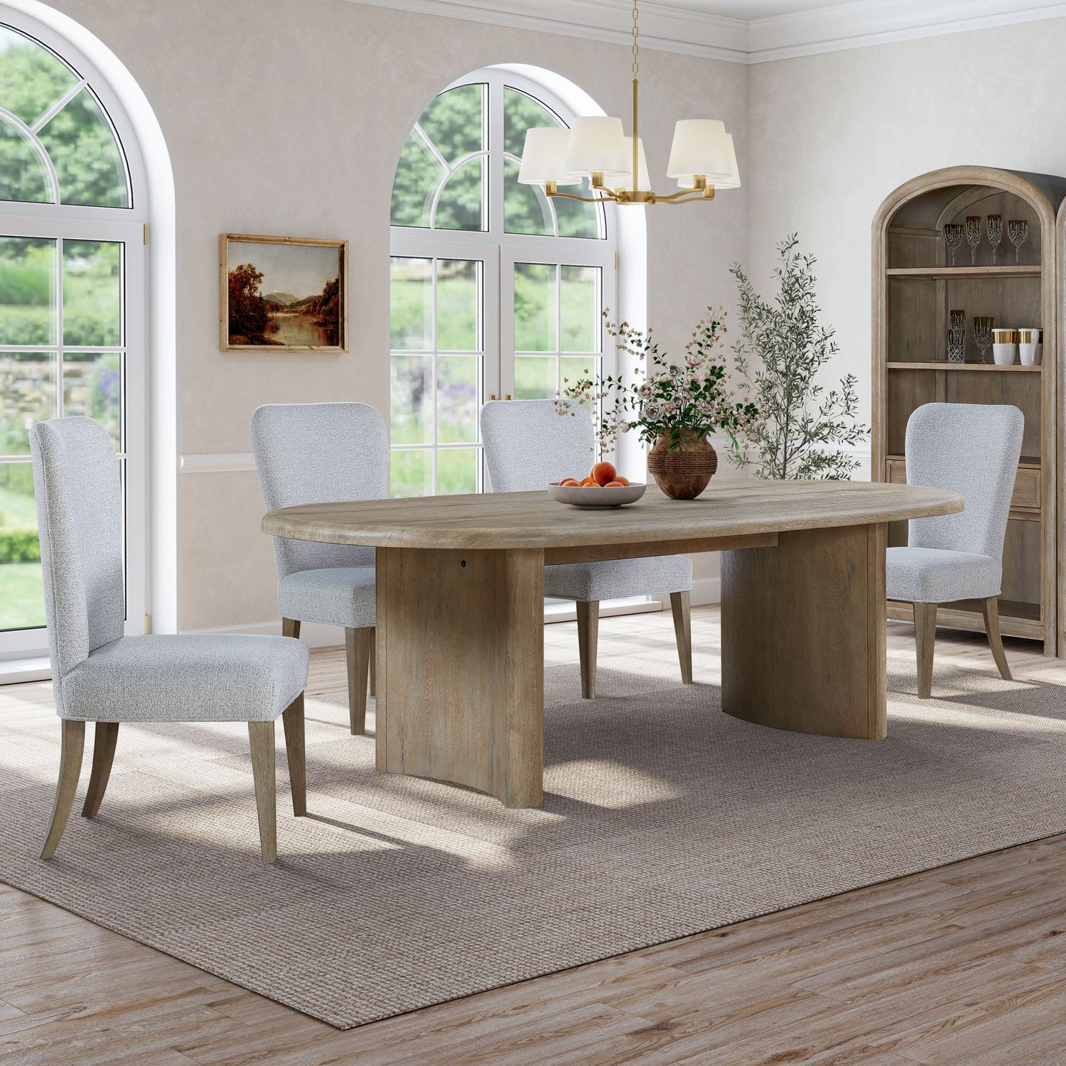 5 Piece Double Pedestal Table Set