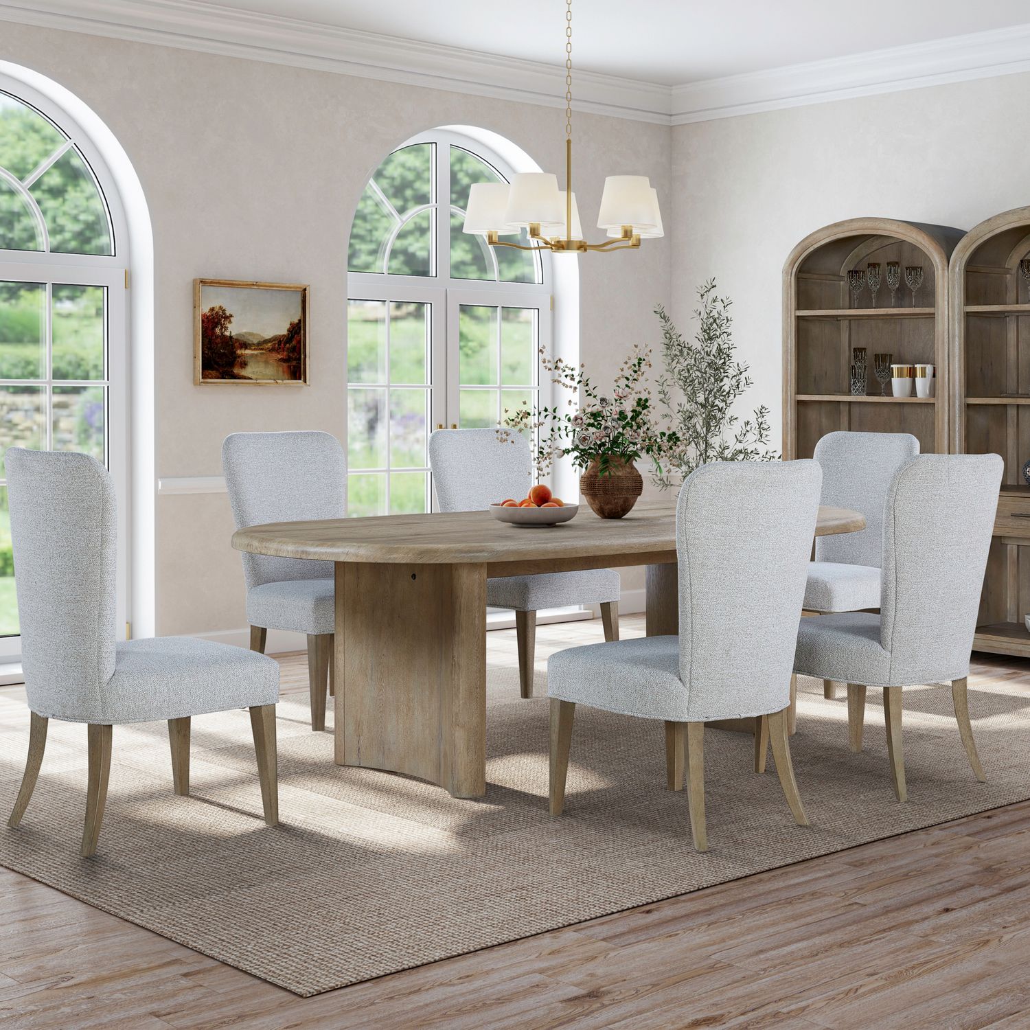 7 Piece Double Pedestal Table Set