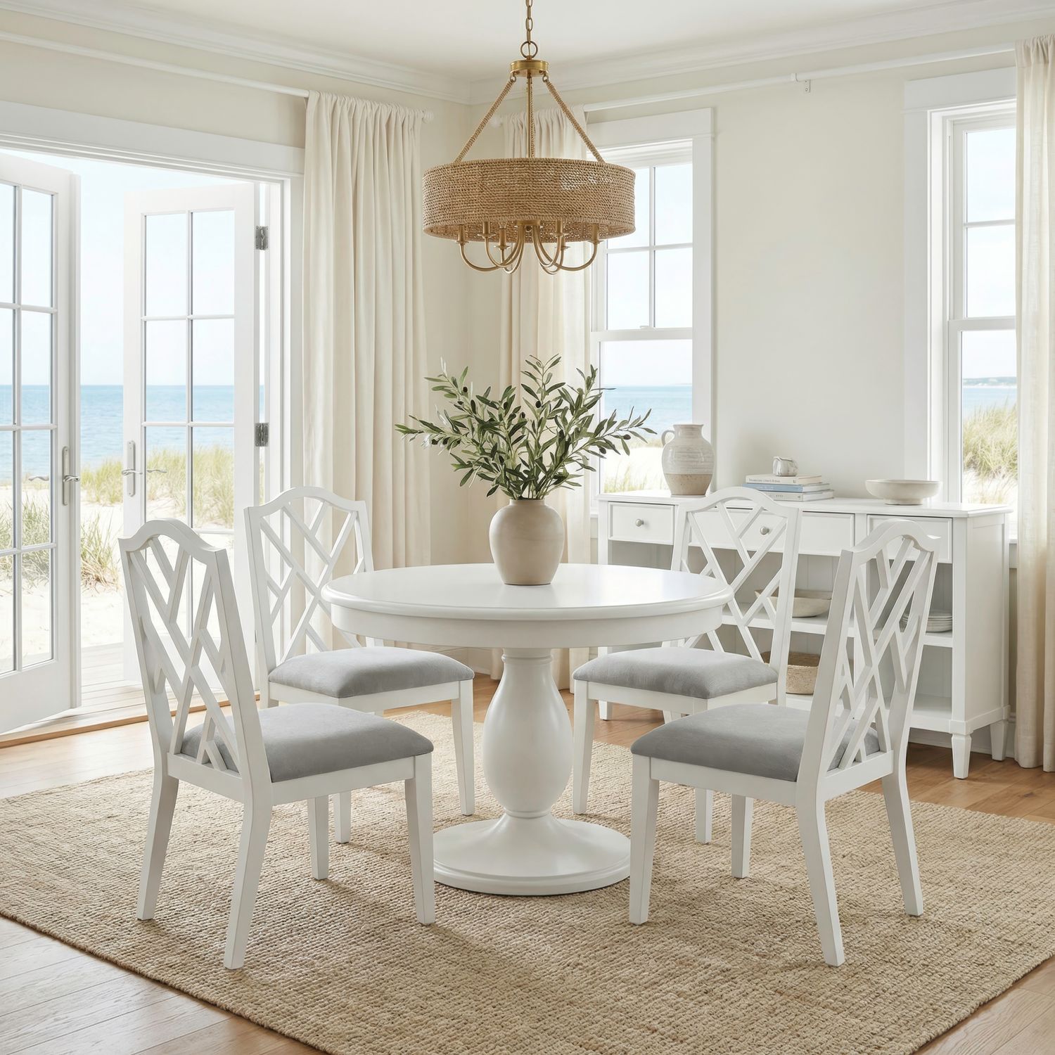 5 Piece Pedestal Table Set