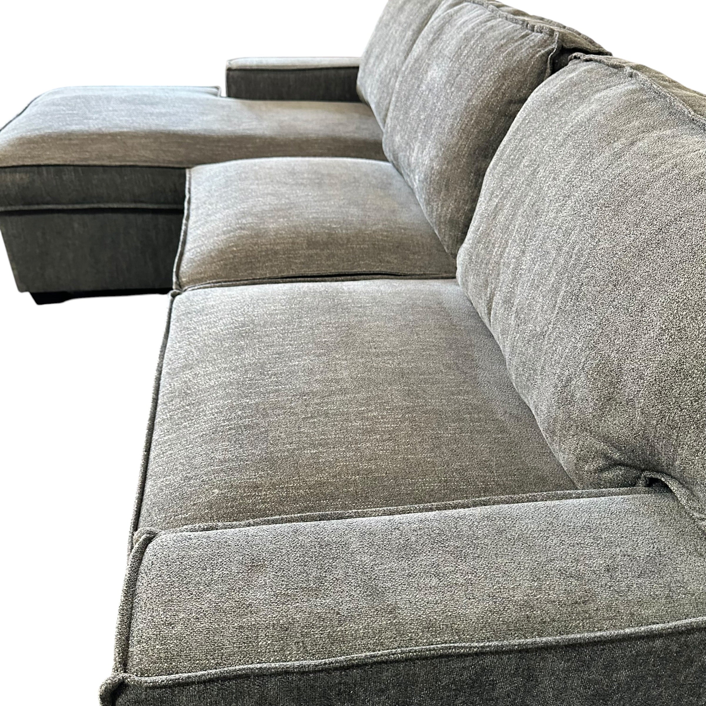 Sectional Sofa with Storage Chaise and Pop-Out Sleeper in Gray