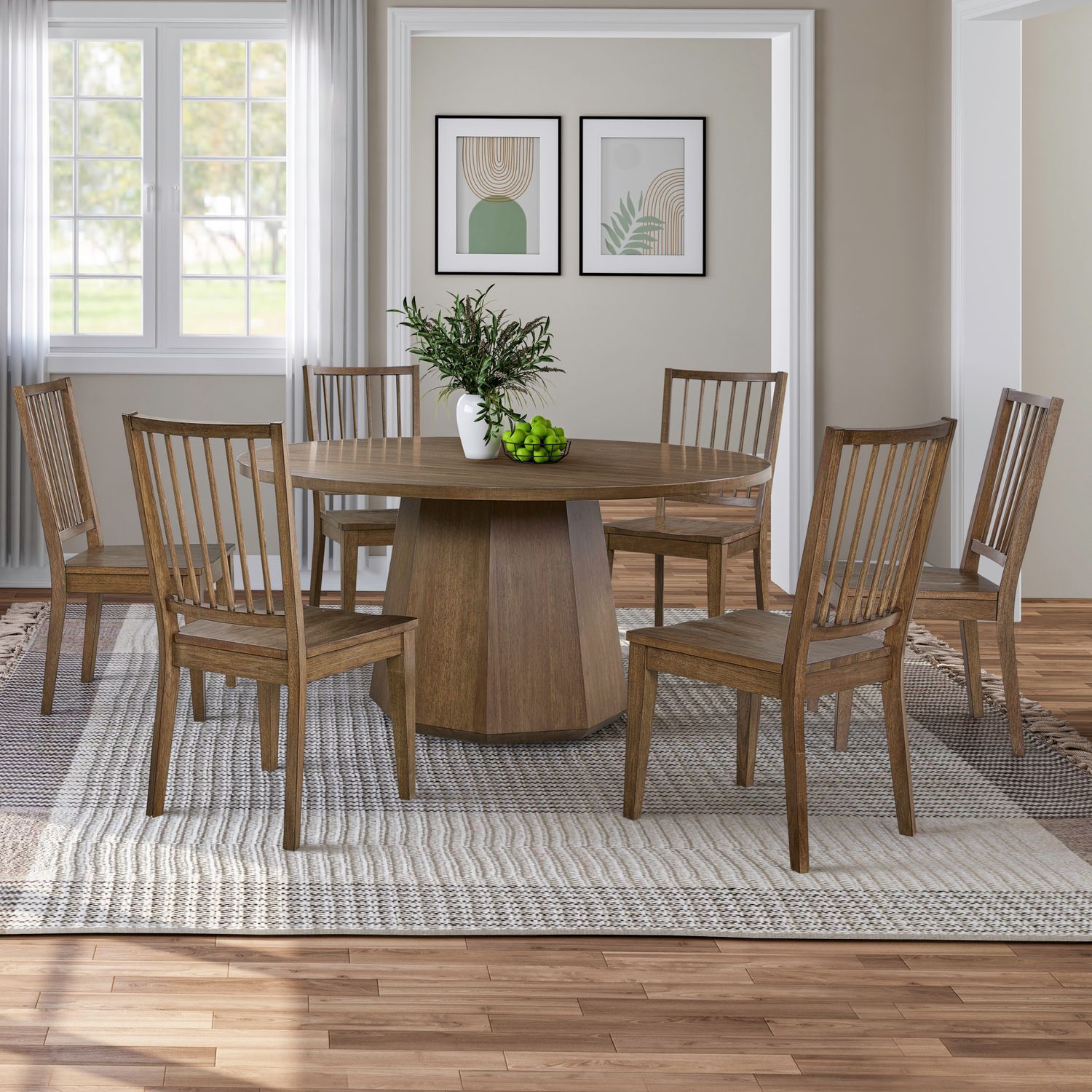 7 Piece Pedestal Table Set