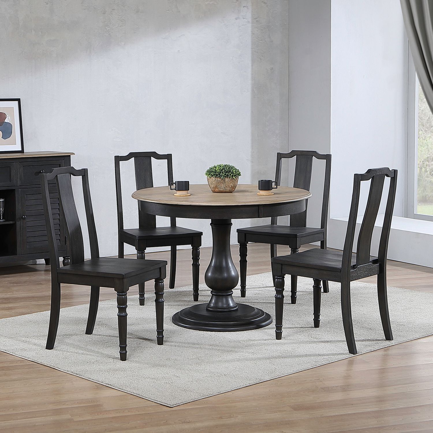 5 Piece Pedestal Table Set