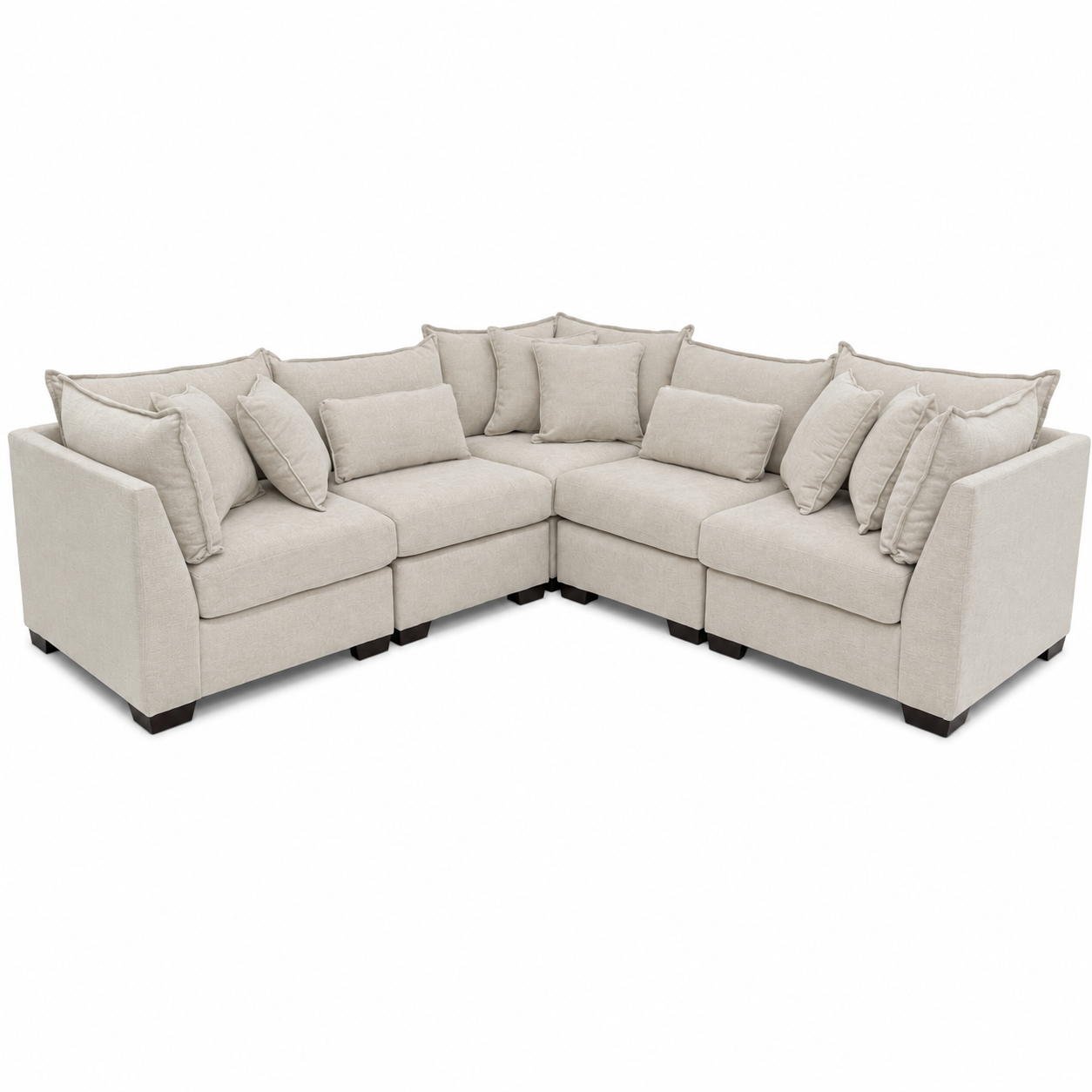 Alina 5 Pc Corner Sectional In Ivory