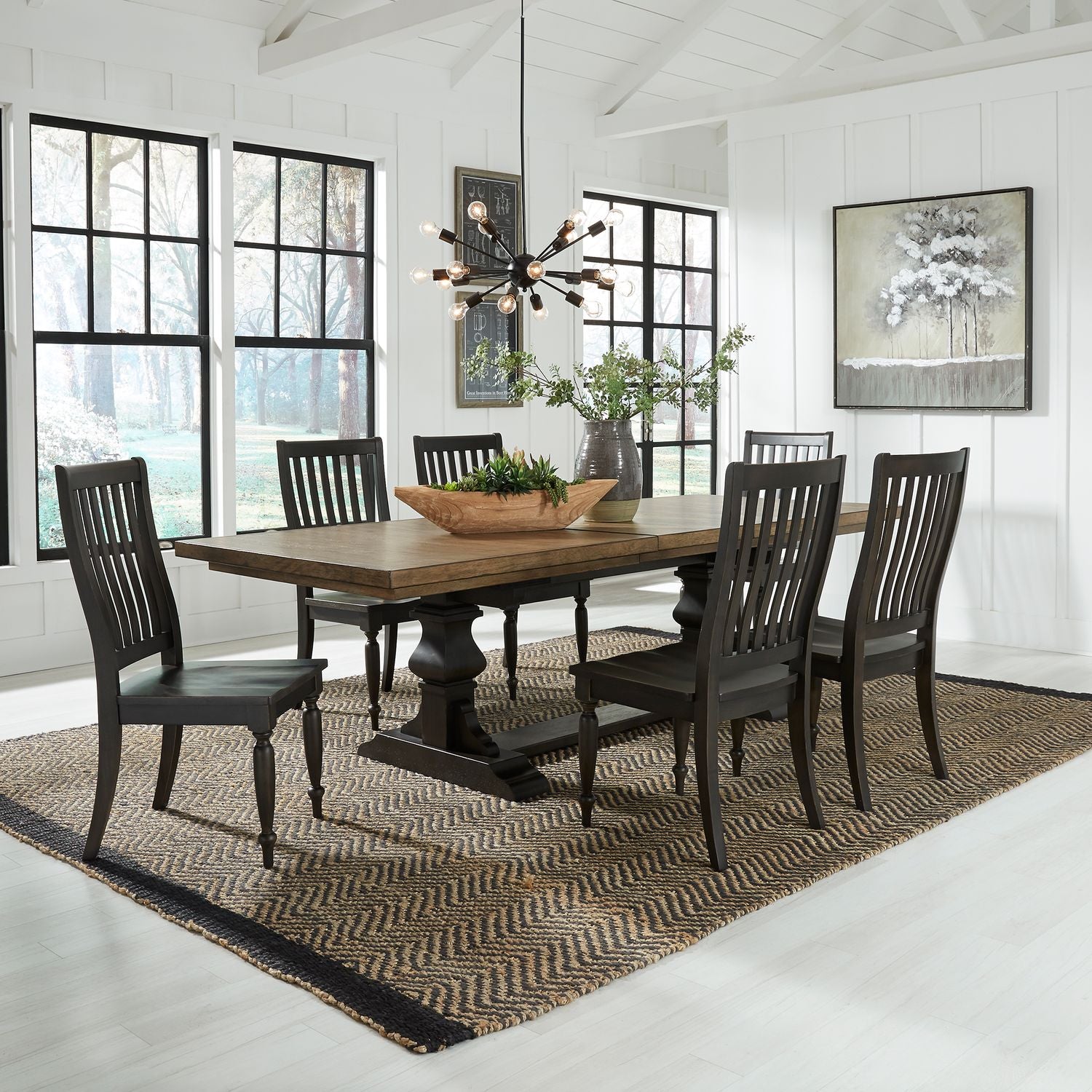 7 Piece Trestle Table Set