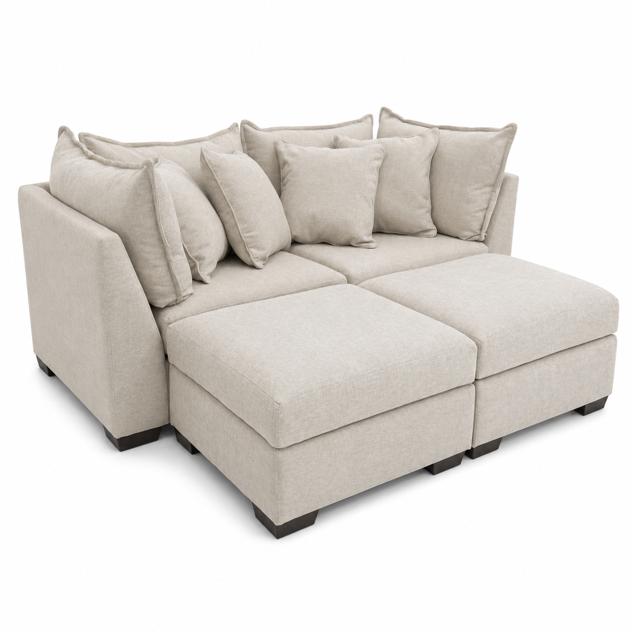 Alina 2 Pc Loveseat with Double Storage Ottomans
