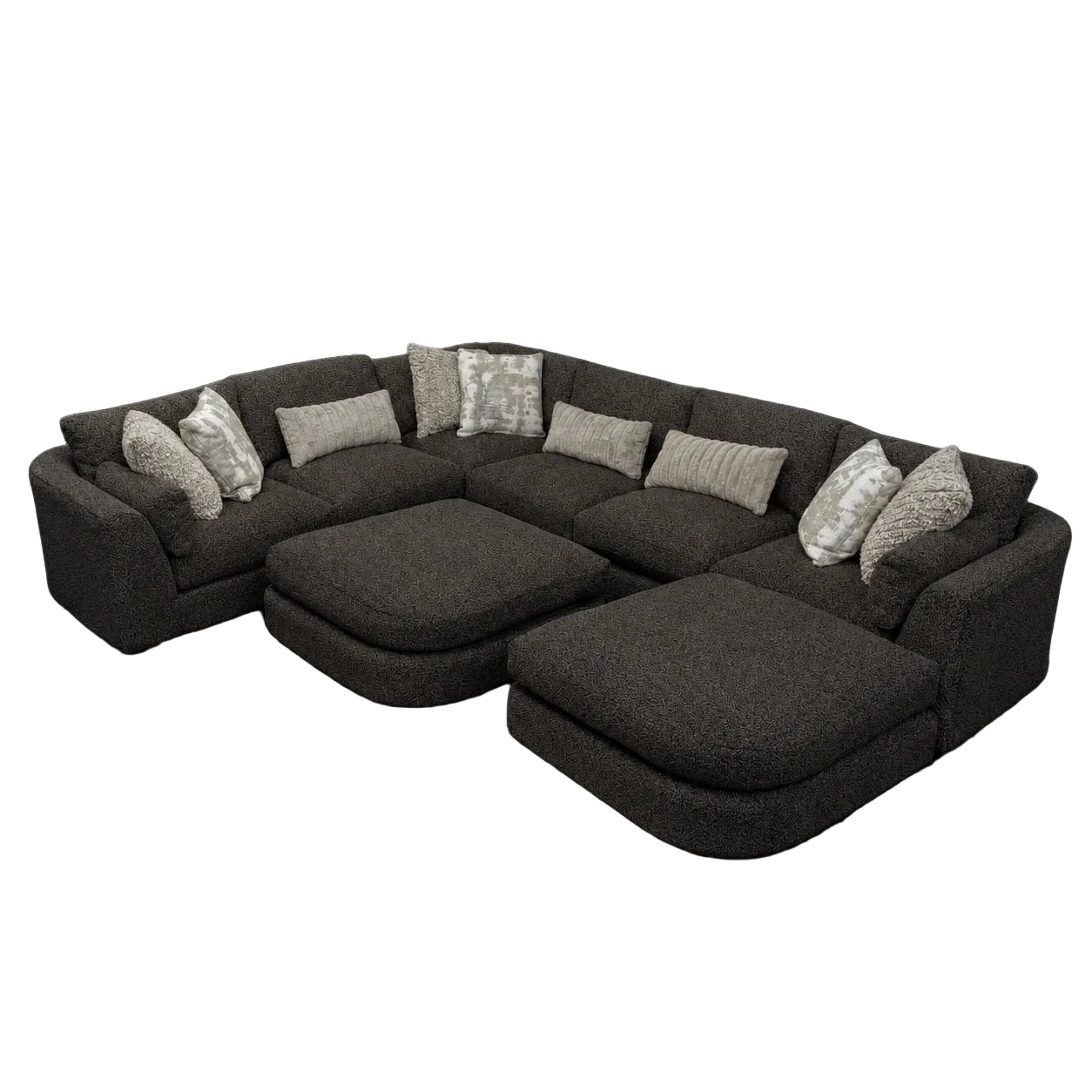Juniper 6-Piece U-Shape Sectional with 2 Ottomans