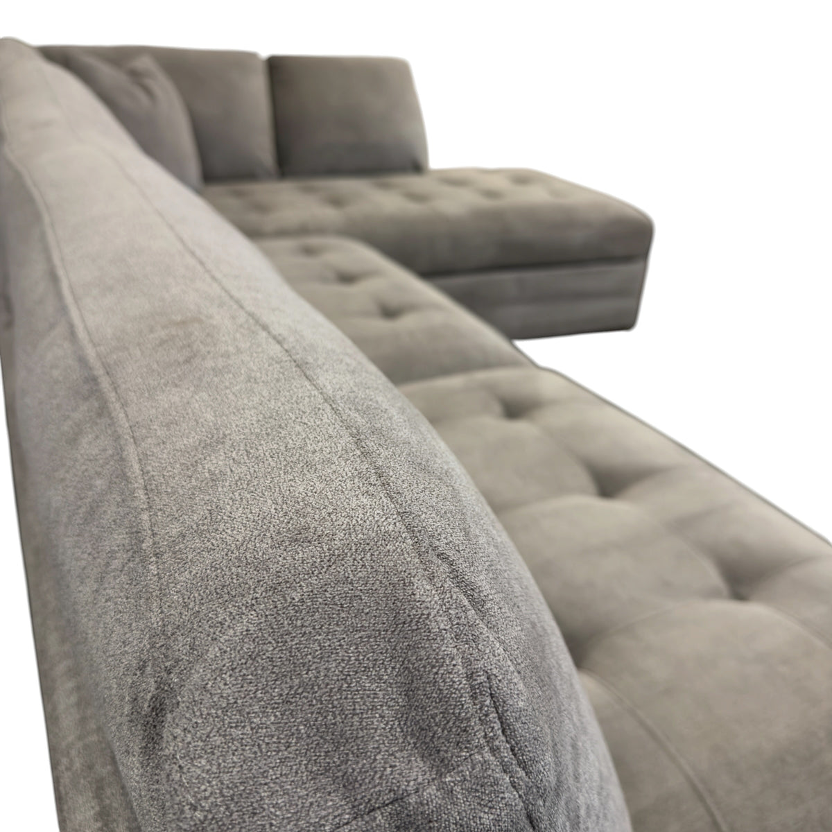 Refurbished Right Arm Facing Bumper Chaise Sectional with Electric Footrest Recliners