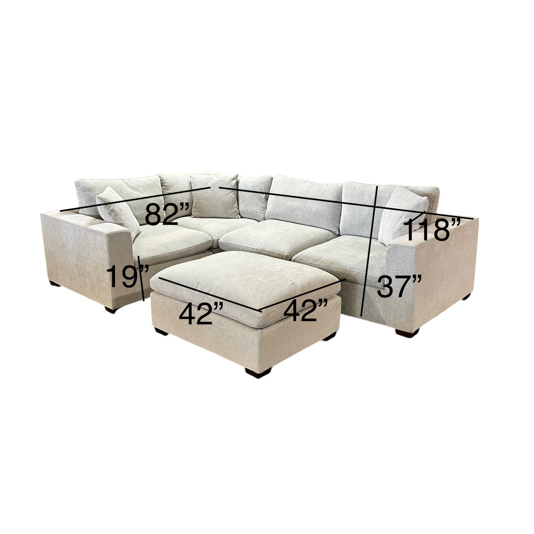 5 Pc Modular Sectional with Ottoman