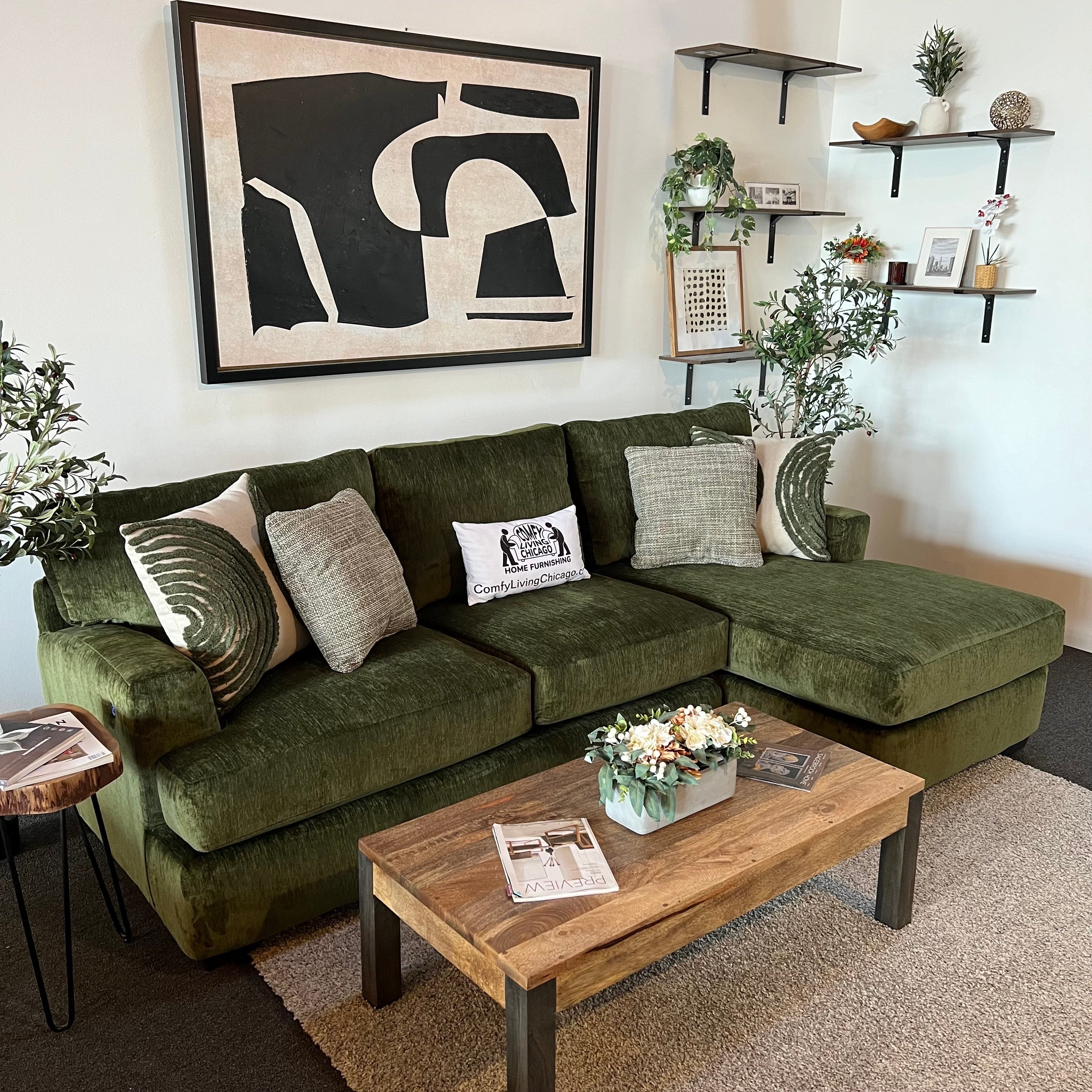 Loft Sectional Sofa with USB Chargers