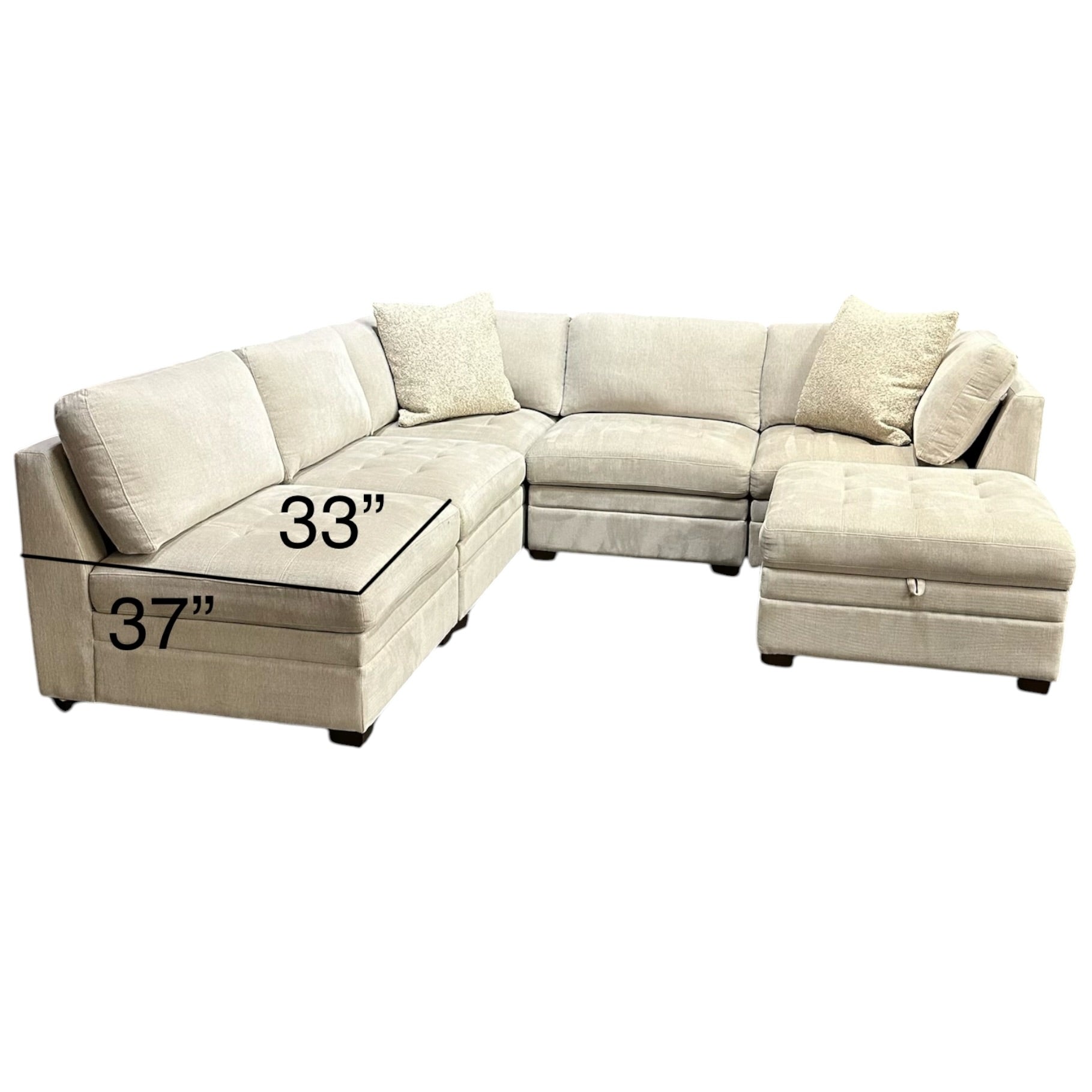 Modular Sectional with storage ottoman