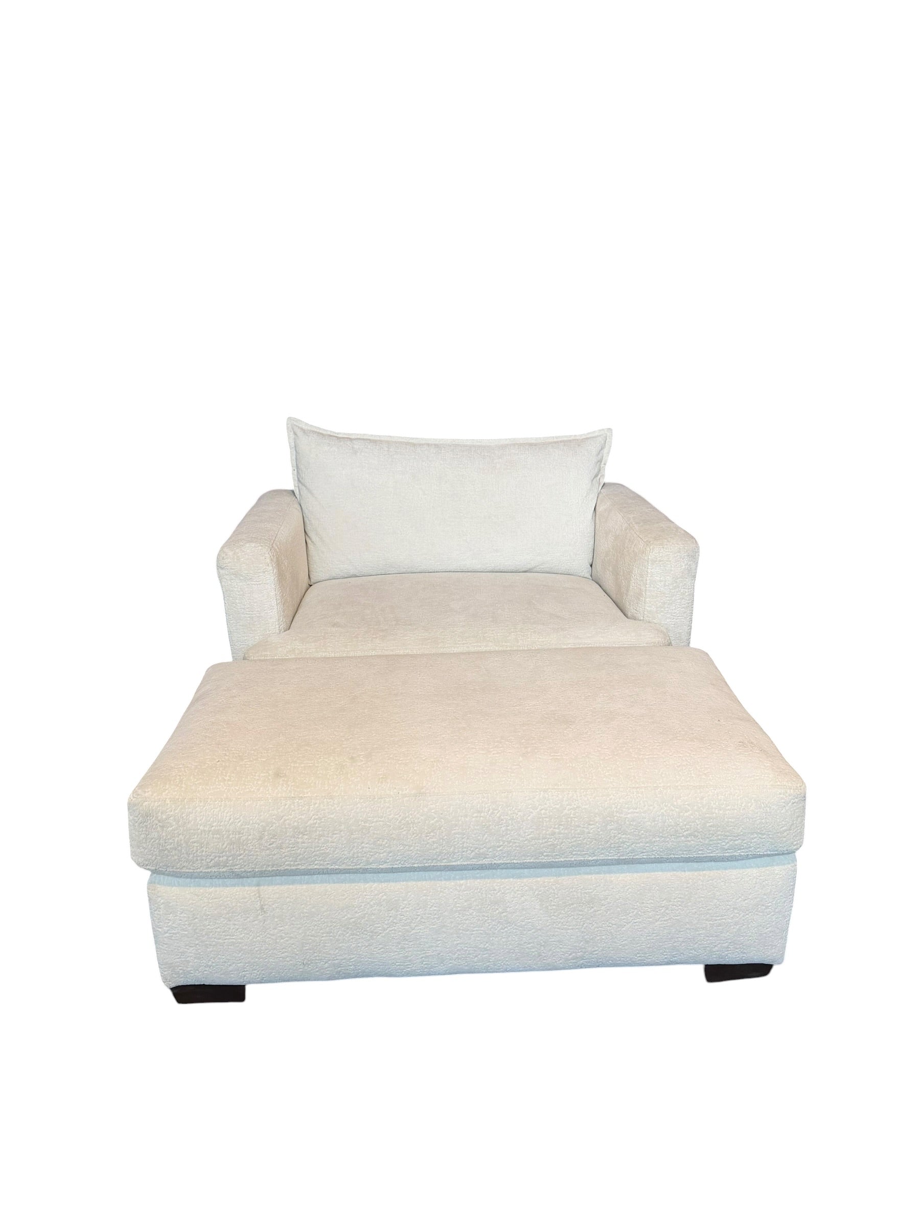 Talia Chair and Ottoman in Cream