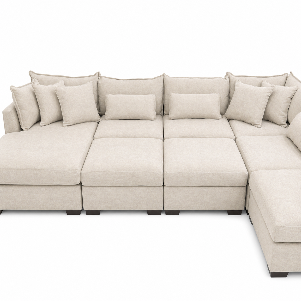 Alina 6 Pc Left Chaise U Shape Sectional with Double Storage Chaise