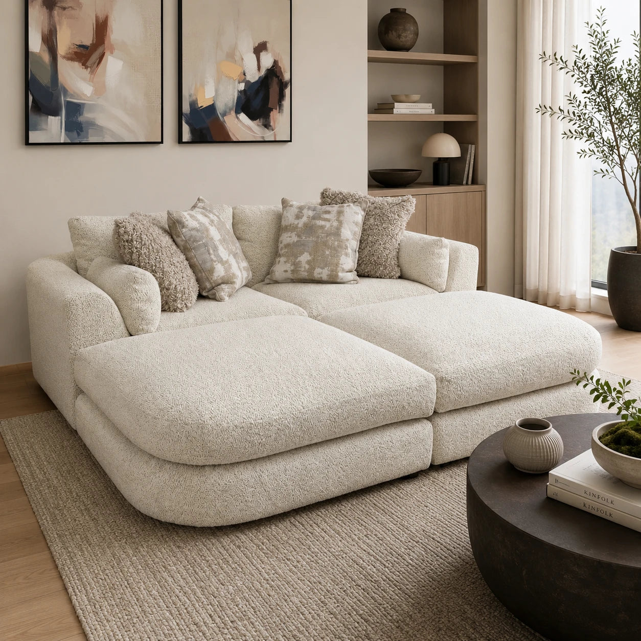 Juniper 2-Piece Loveseat with 2 Ottomans