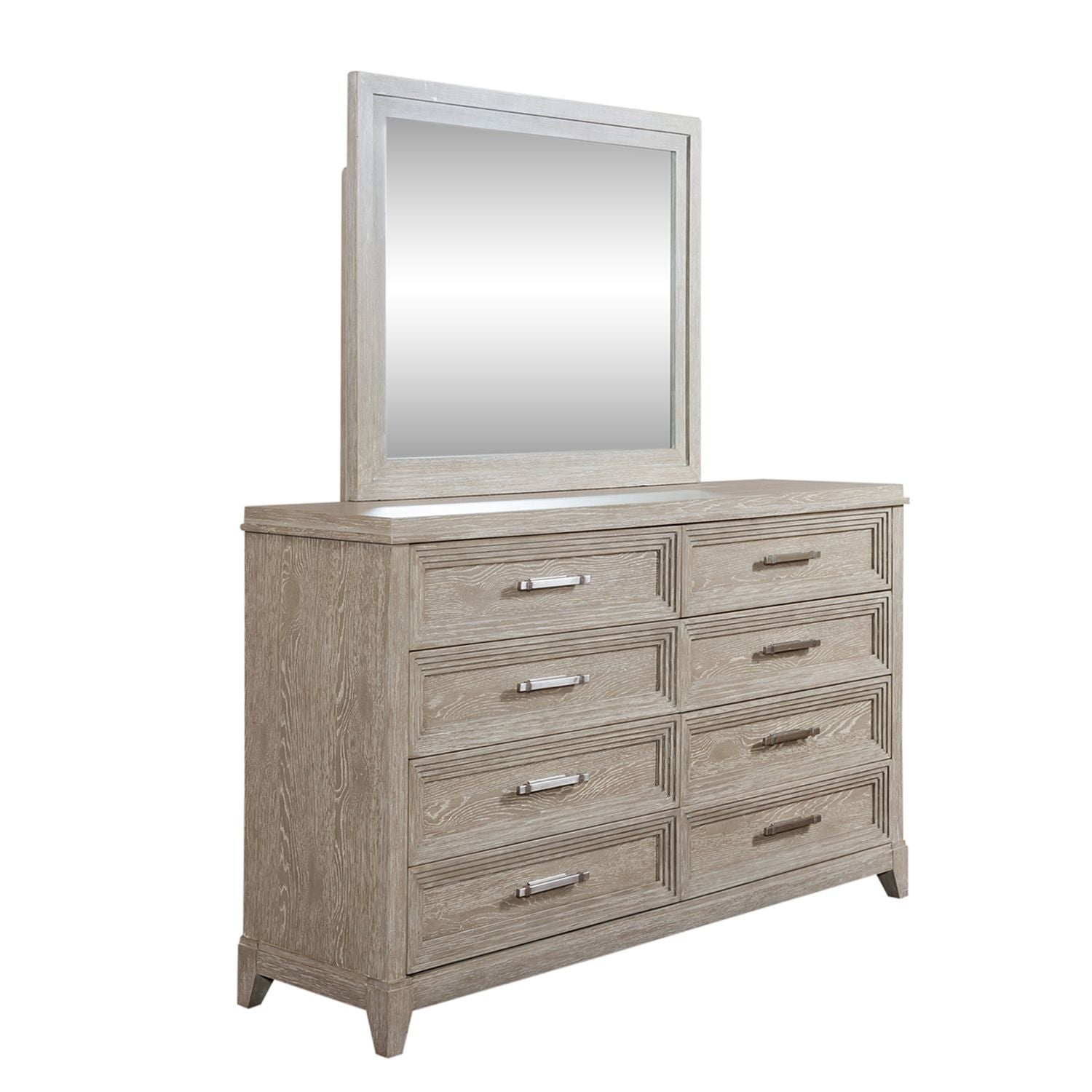 King Uph Bed, Dresser & Mirror