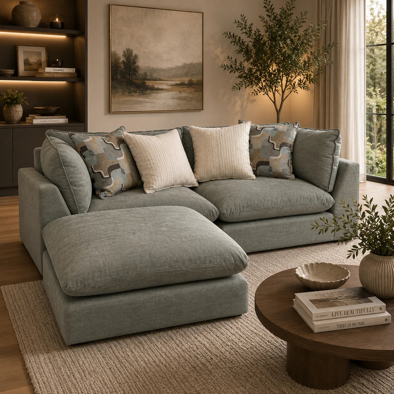 Willow 2-Piece Loveseat with Ottoman - Sage