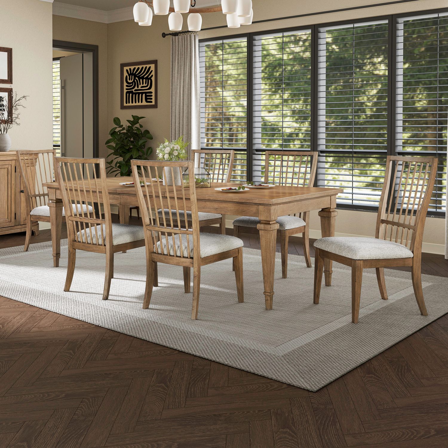 7 Piece Rectangular Table Set