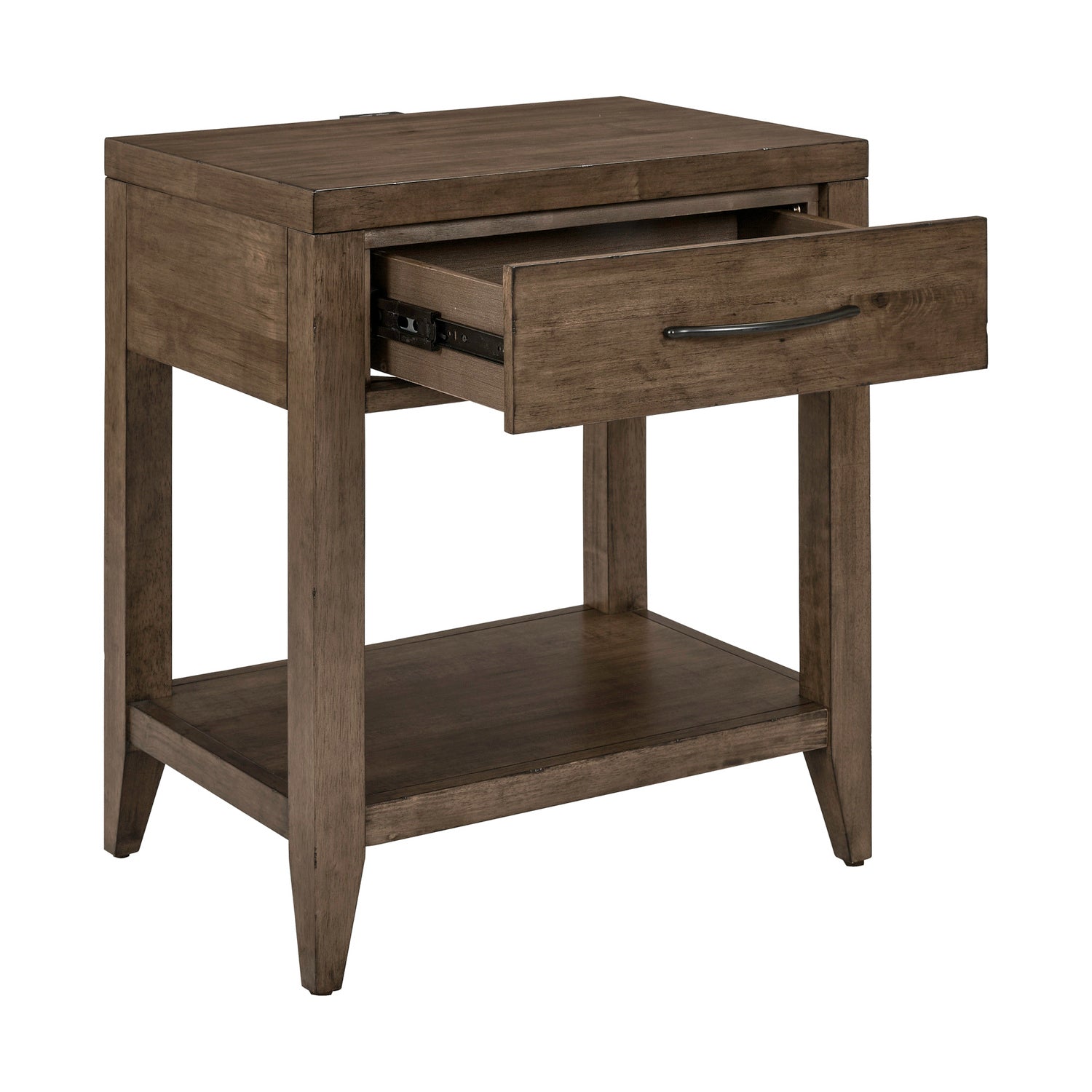 Shaker Lakes Open Nightstand with Charging Station