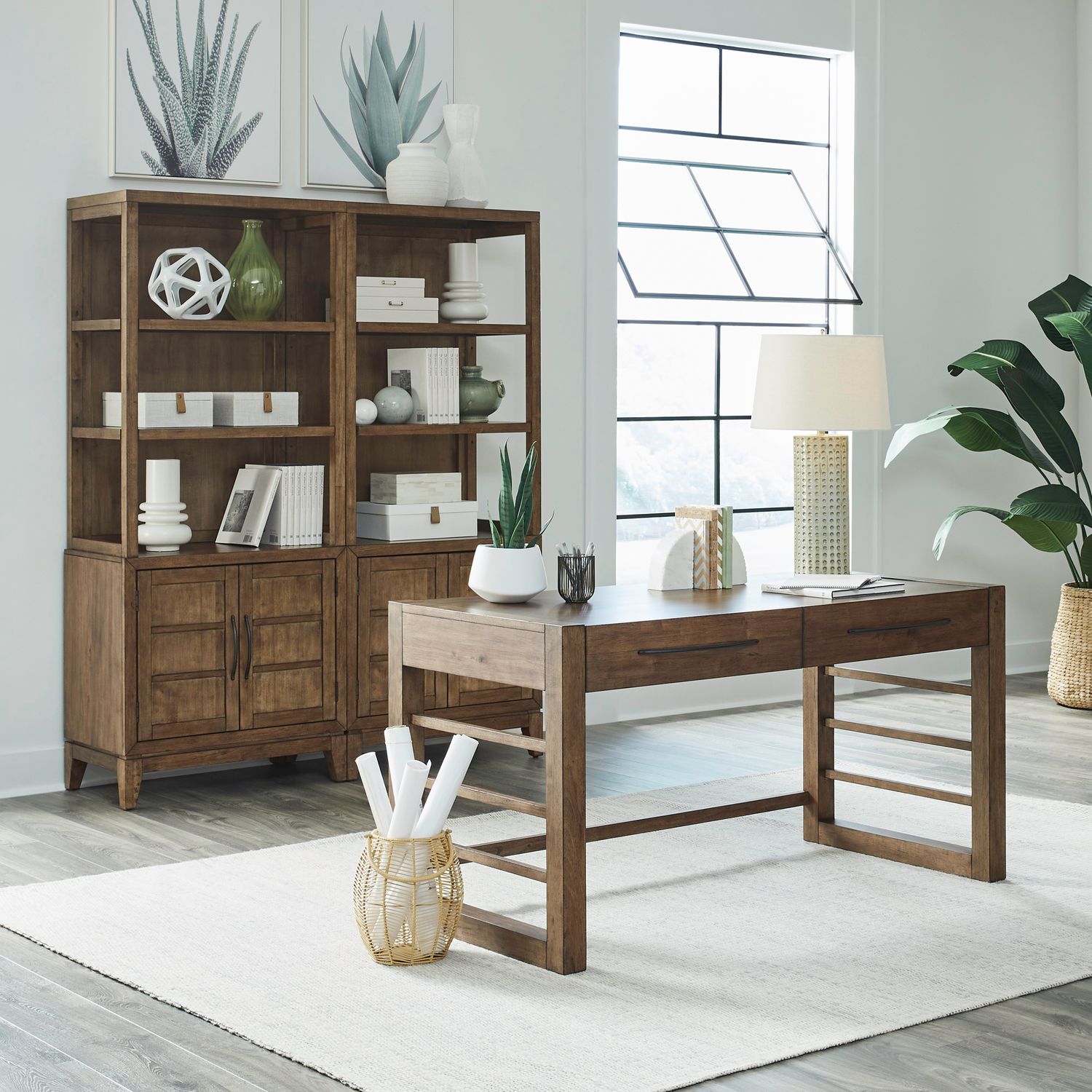Desk & Bookcase Set