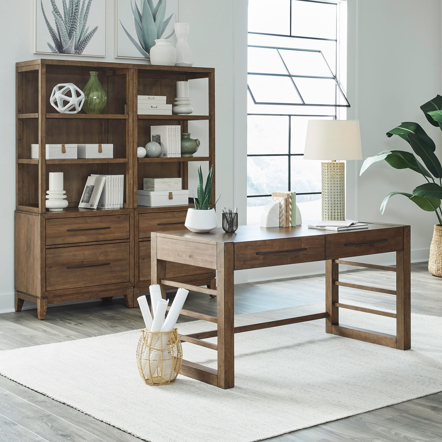 Opt Desk & Bookcase Set