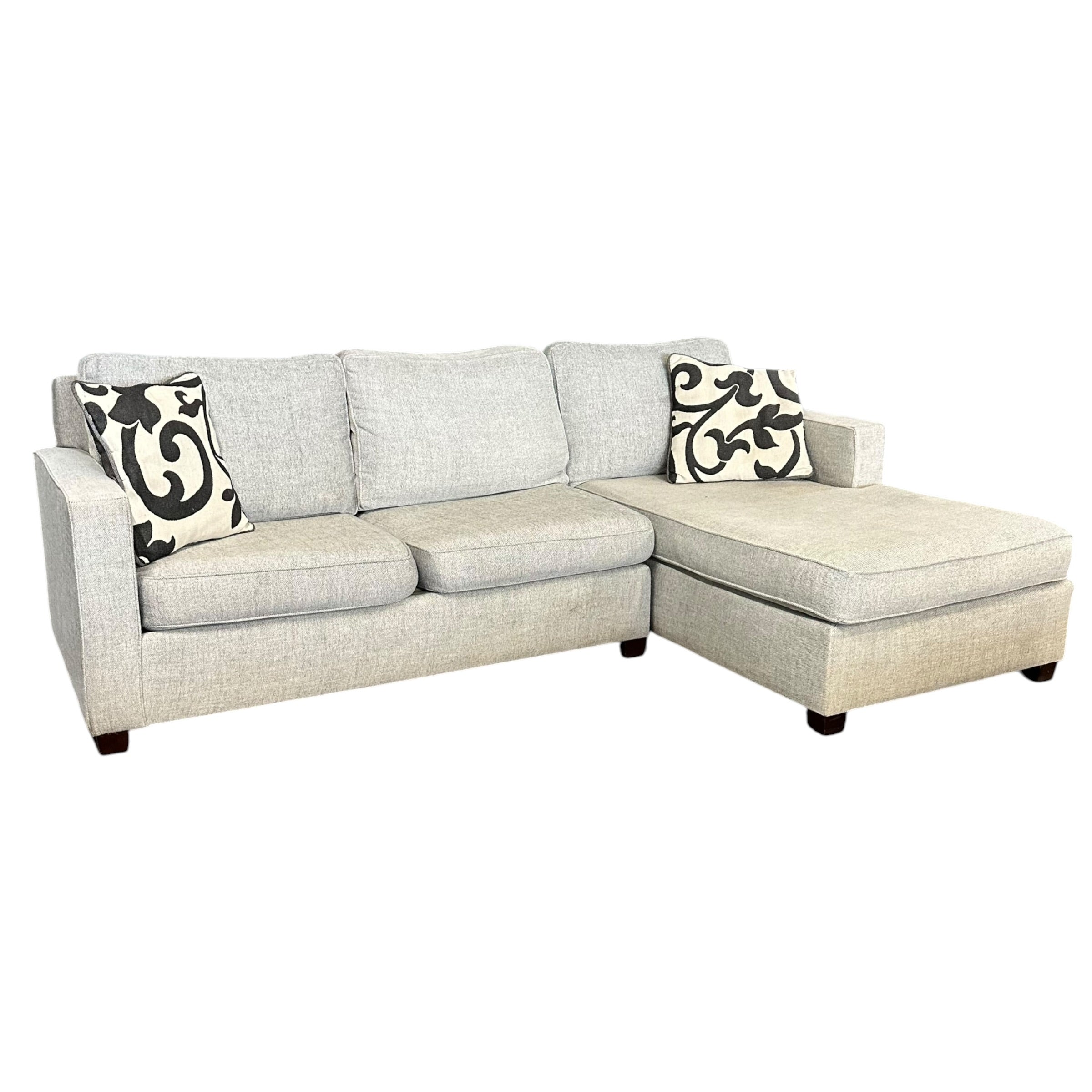 West Elm Sectional with RAF Chaise in Gray