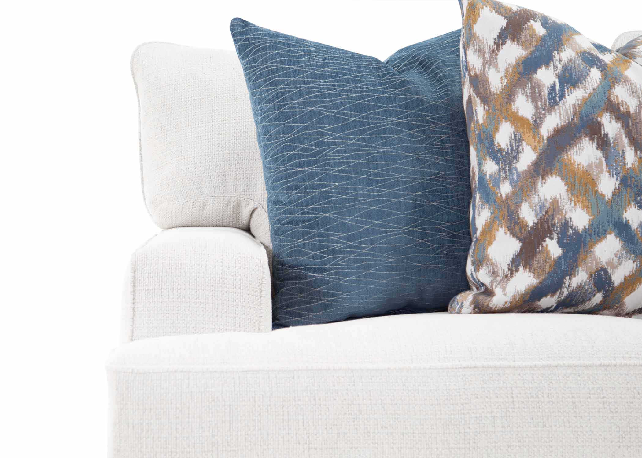 Luna Arm Chair with Ottoman in Cream