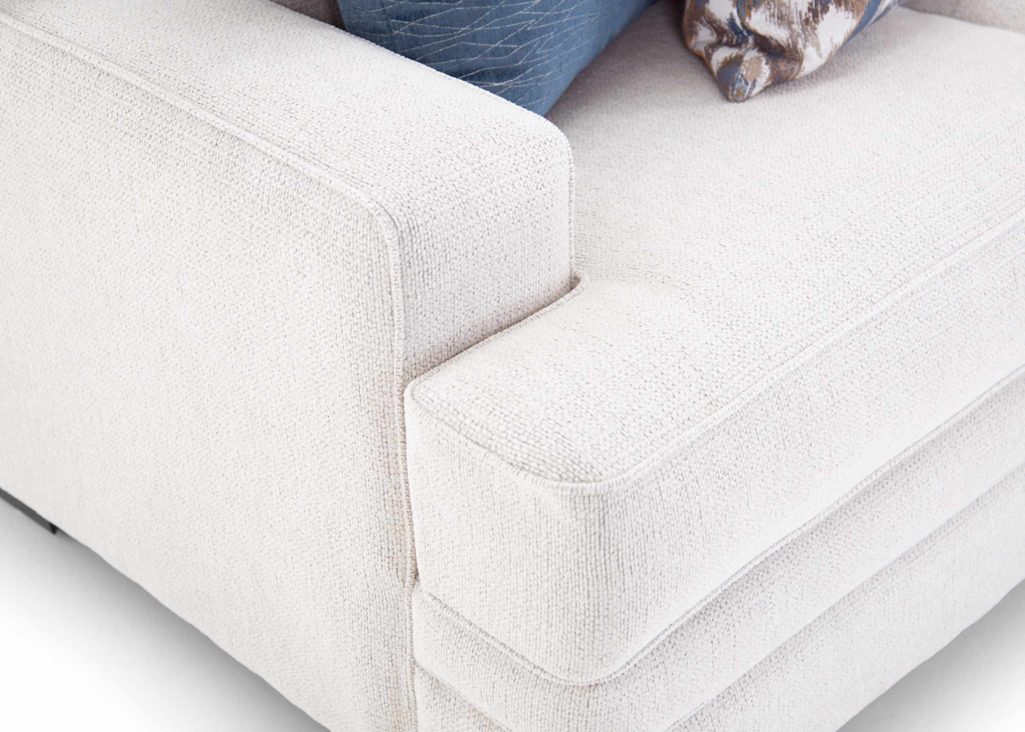 Luna Arm Chair with Ottoman in Cream