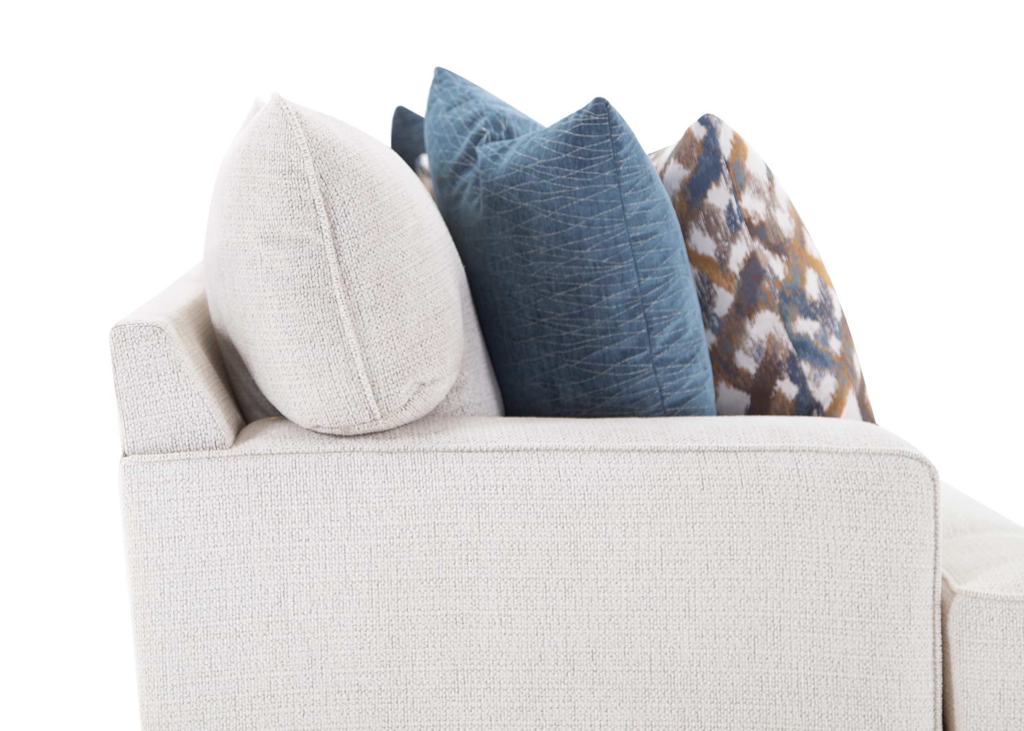 Luna Arm Chair with Ottoman in Cream