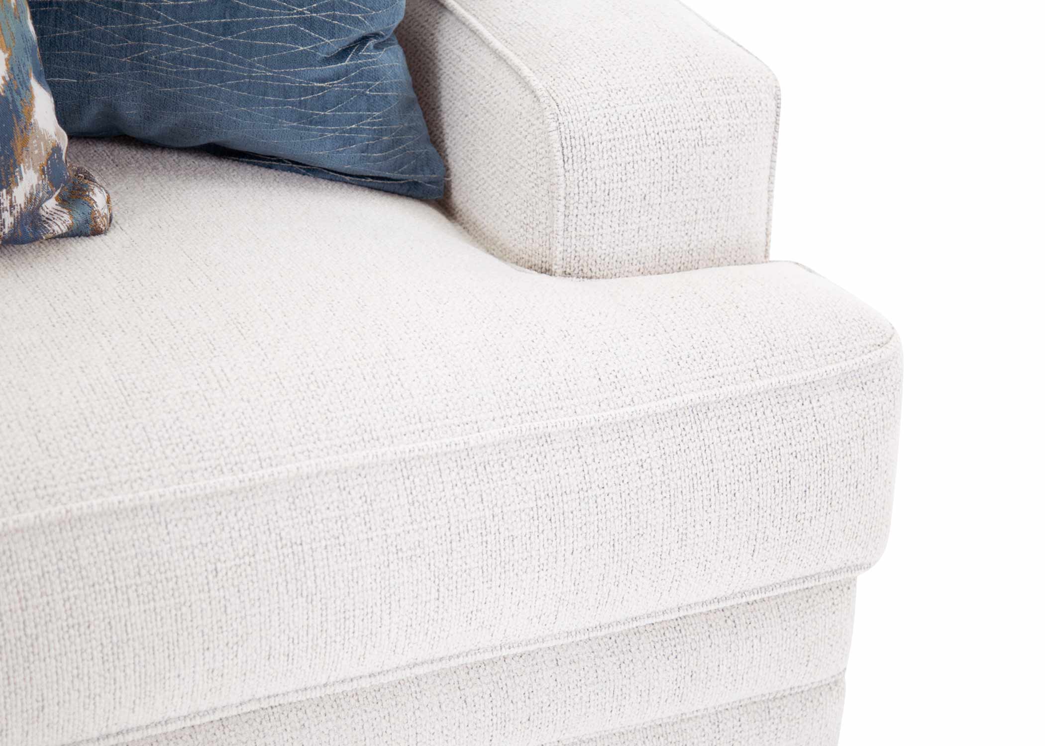 Luna Arm Chair with Ottoman in Cream