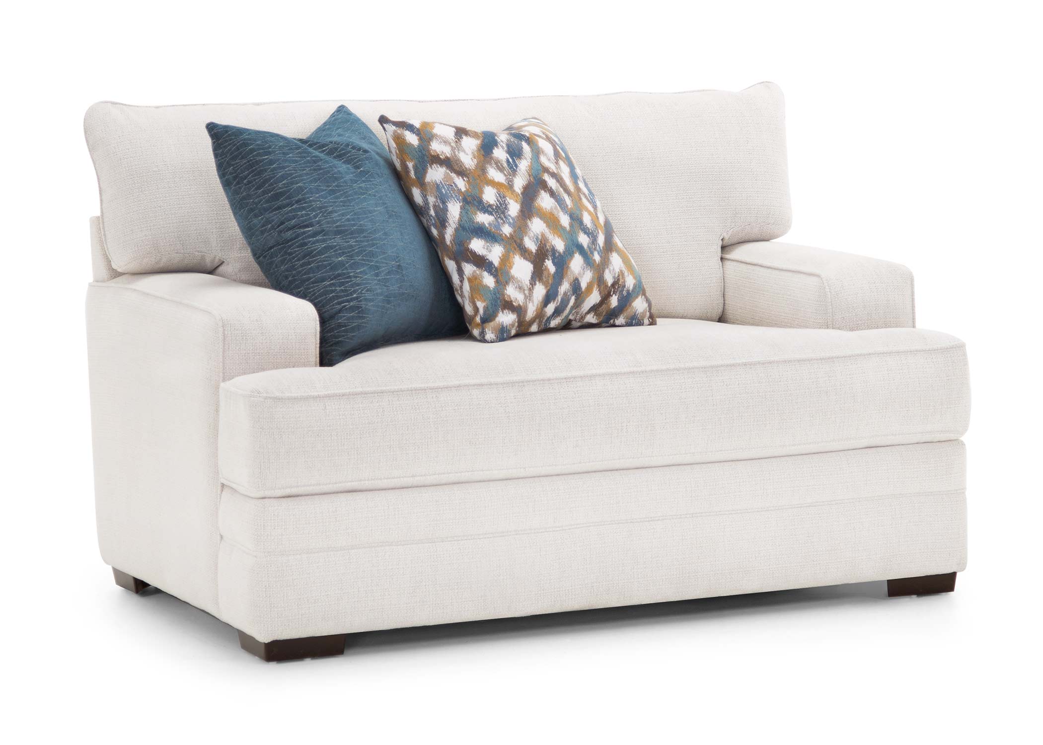 Luna Arm Chair with Ottoman in Cream