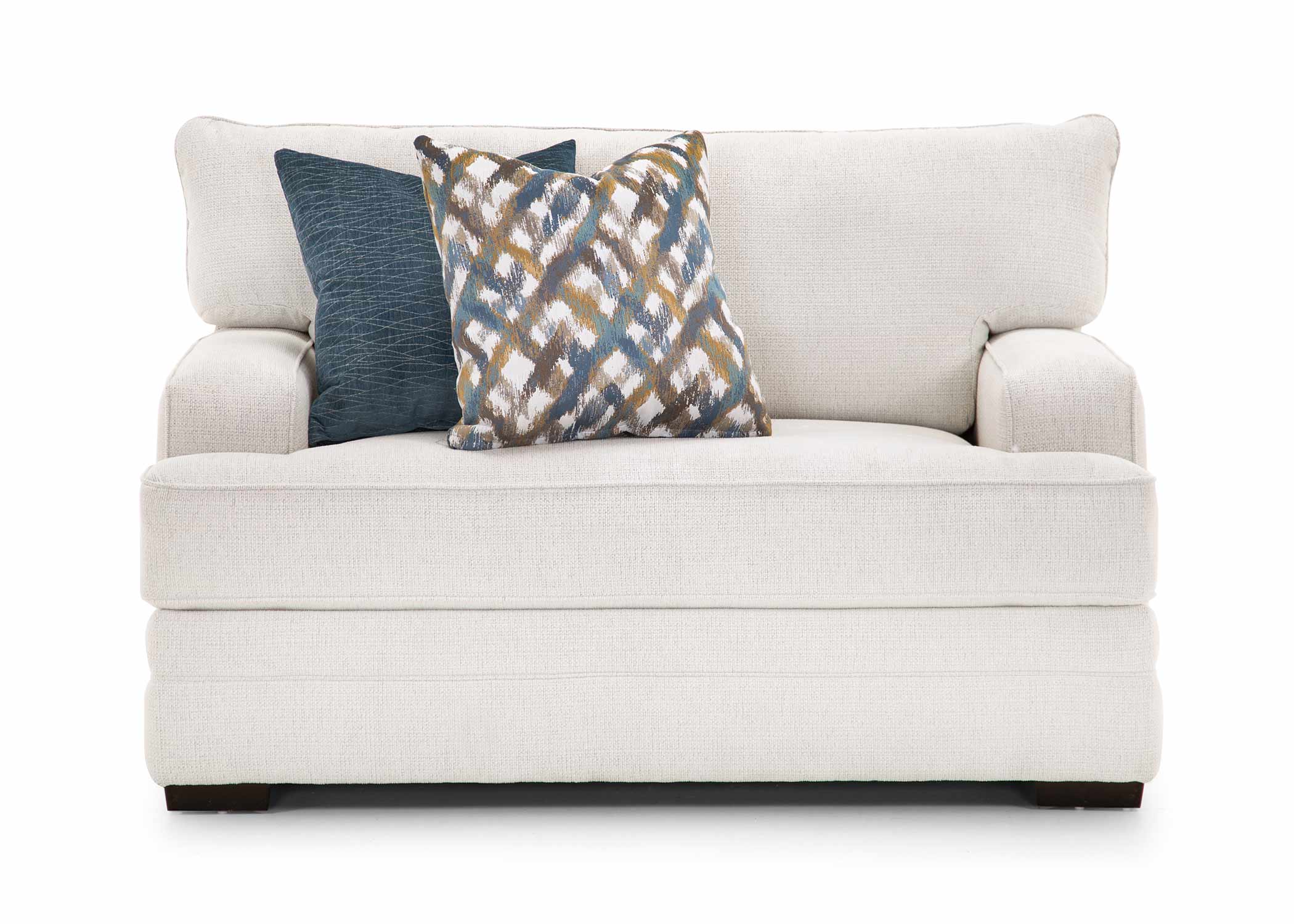 Luna Arm Chair with Ottoman in Cream