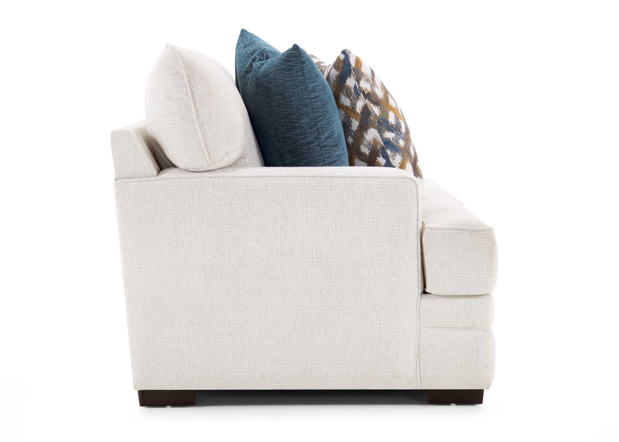 Luna Arm Chair with Ottoman in Cream