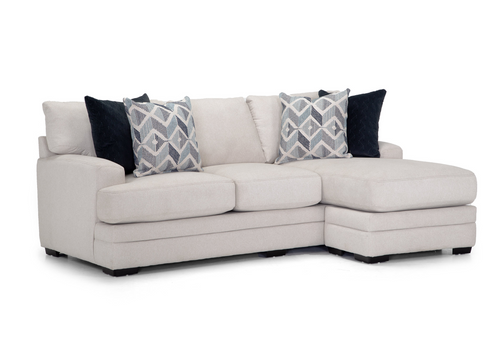 Delilah Sofa with Reversible Chaise in Cream